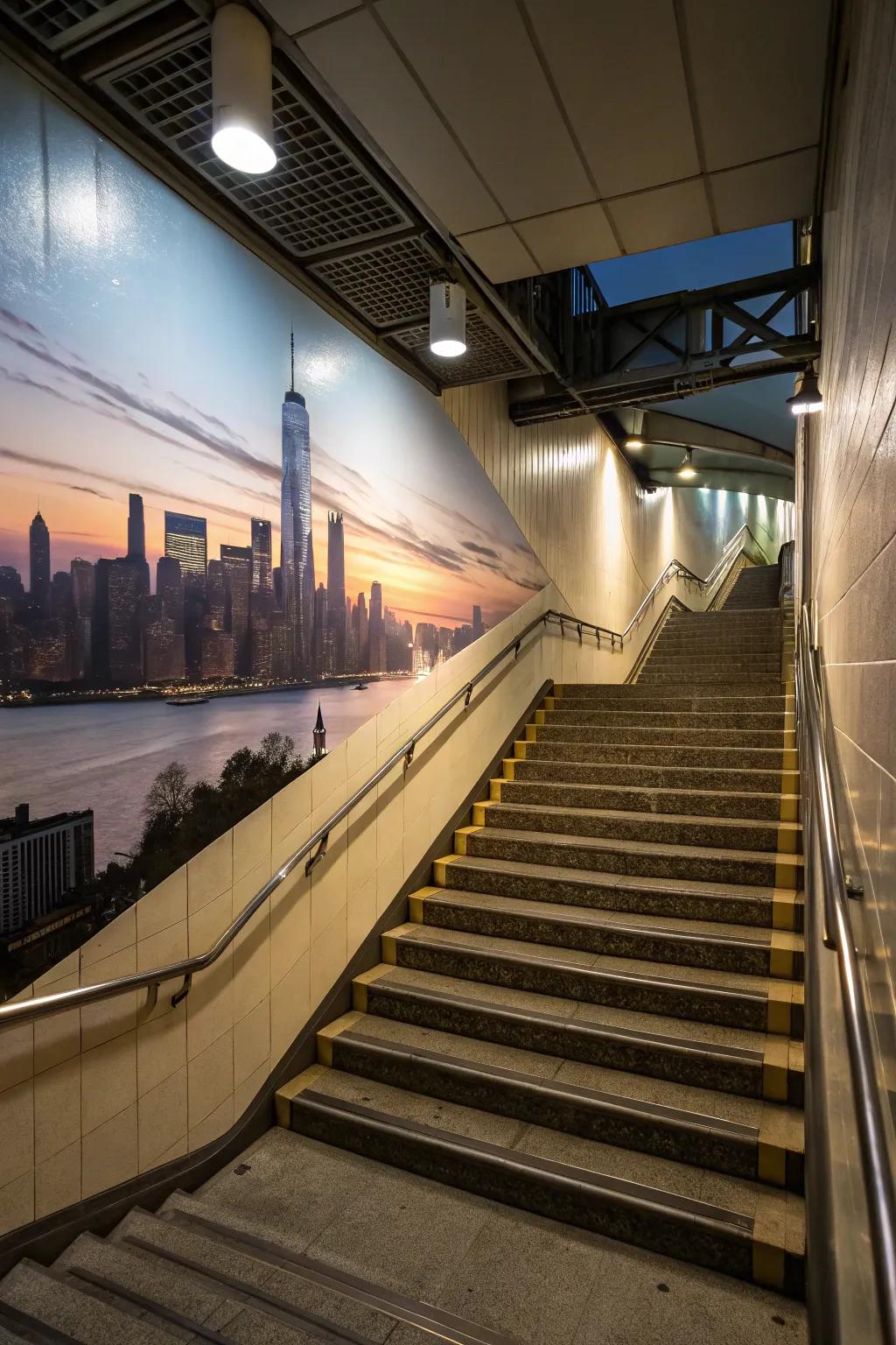 Add metropolitan flair with a city skyline mural.