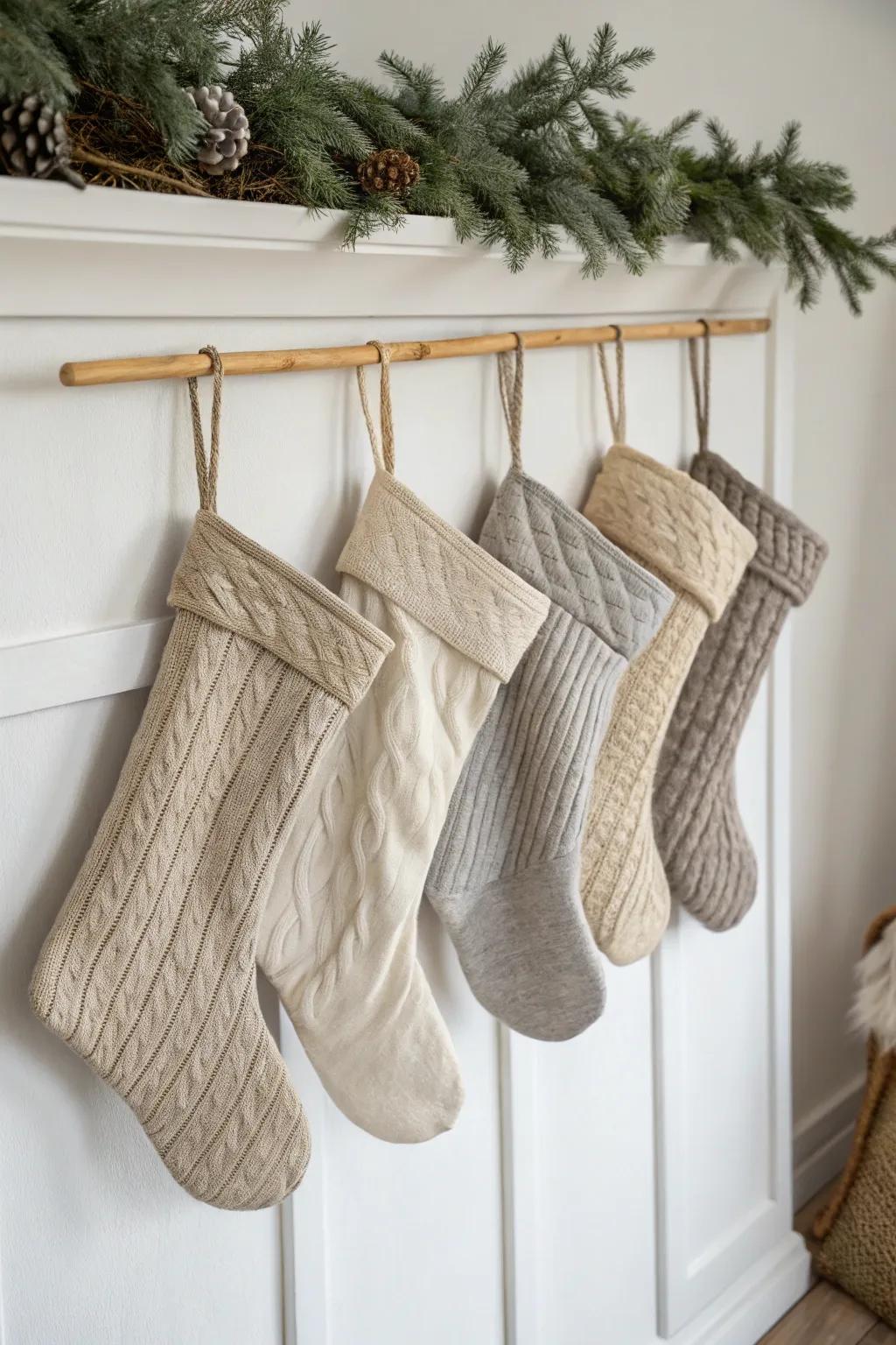 Color-coordinated stockings amplify any decor concept.