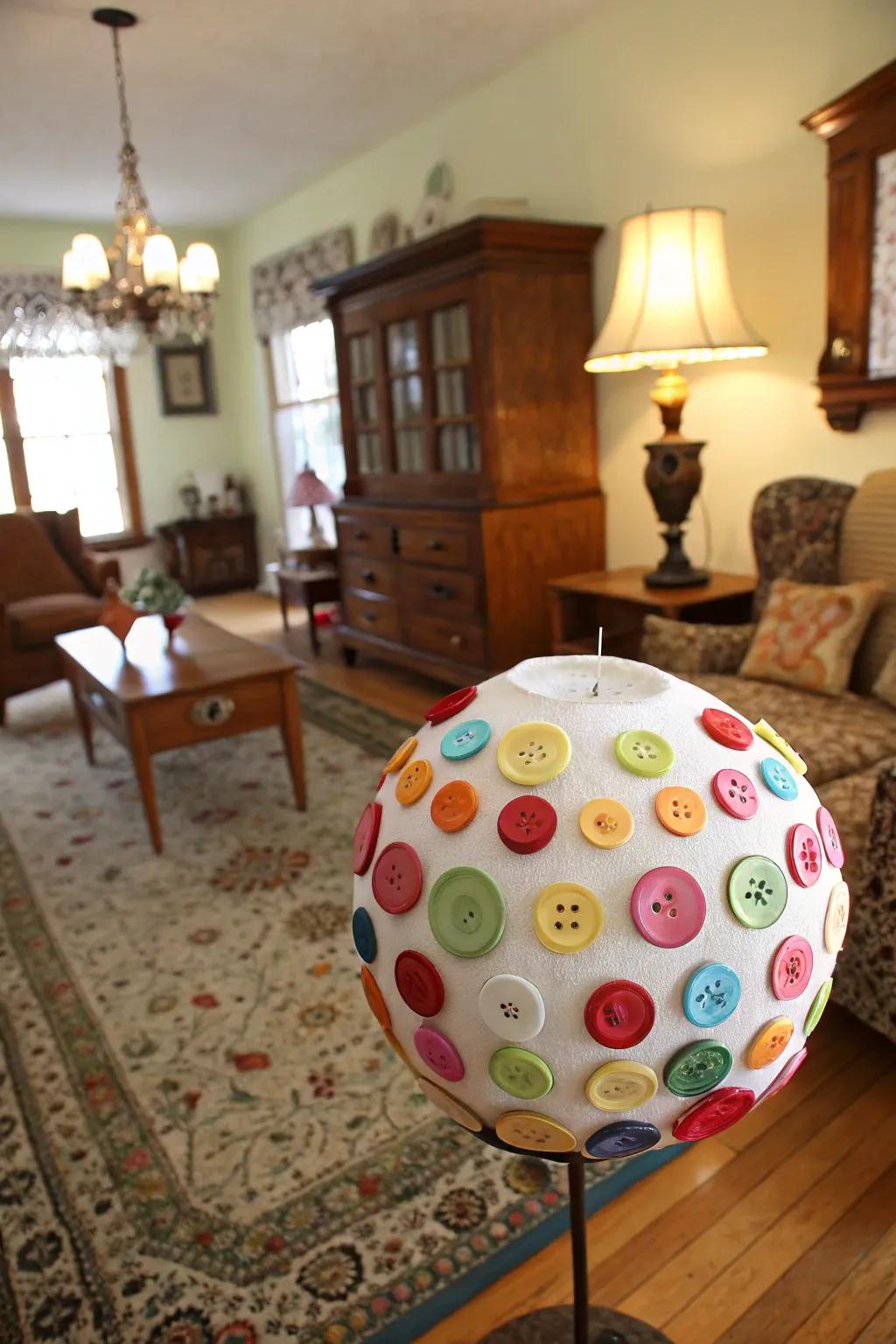 Fastener-coated ornaments contribute a spirited and palpable component.