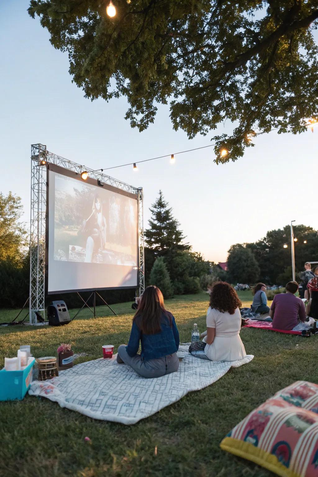 Appreciate a film beneath the stars with an open-air film showing.