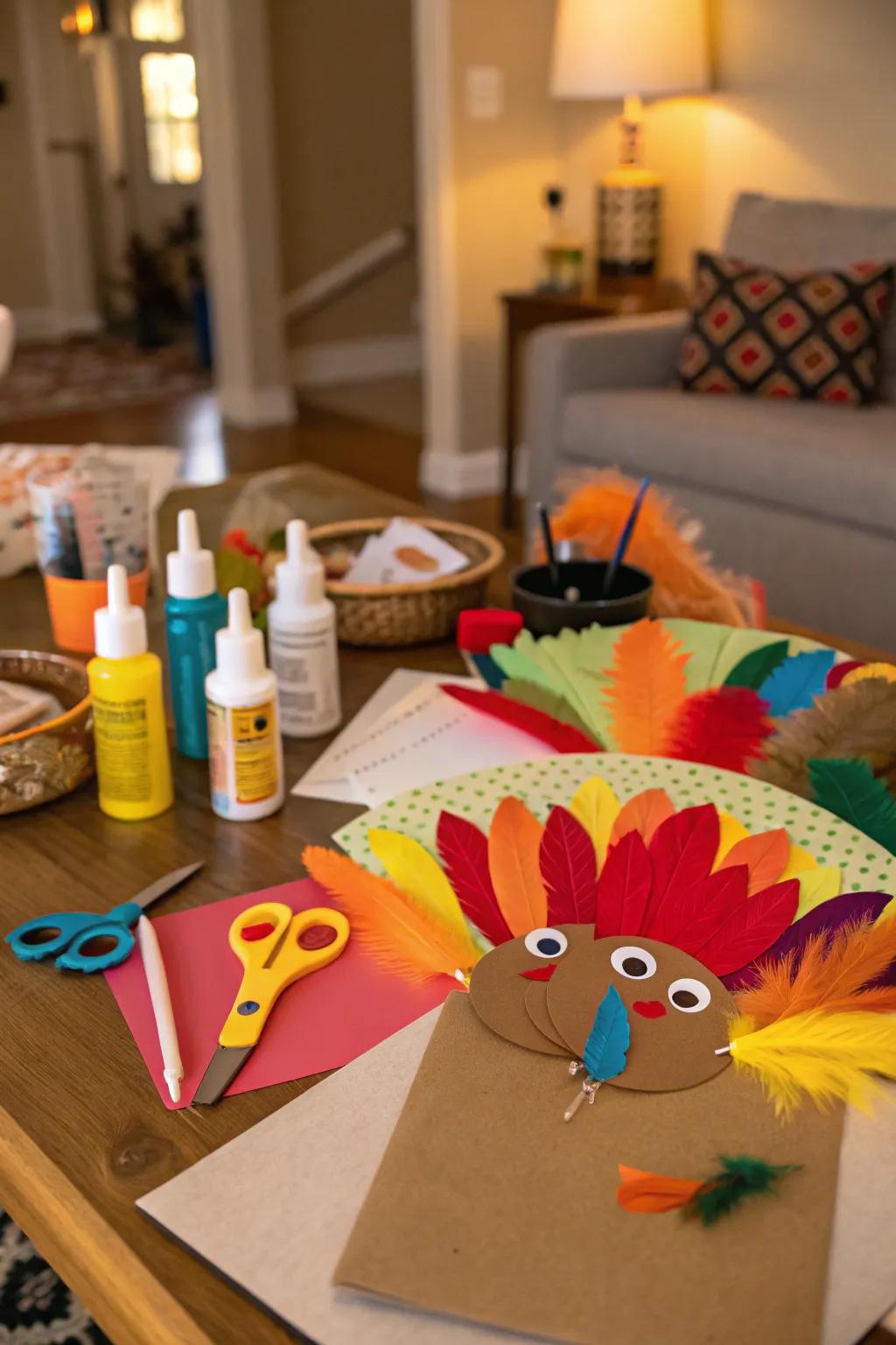 Thanksgiving handiworks in progress, poised to grace the abode with celebratory jubilation.