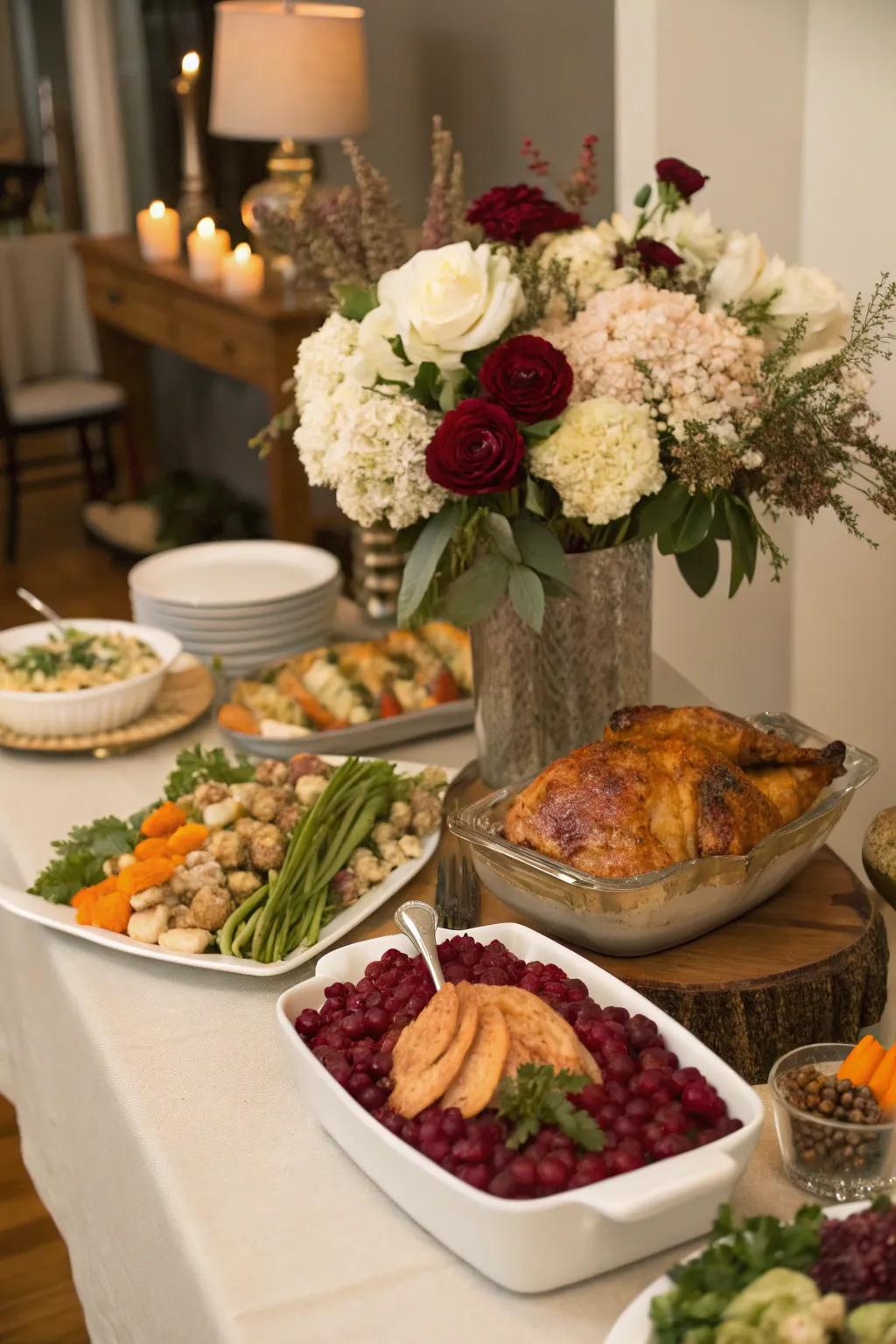 Floral arrangements add a dash of class and color.