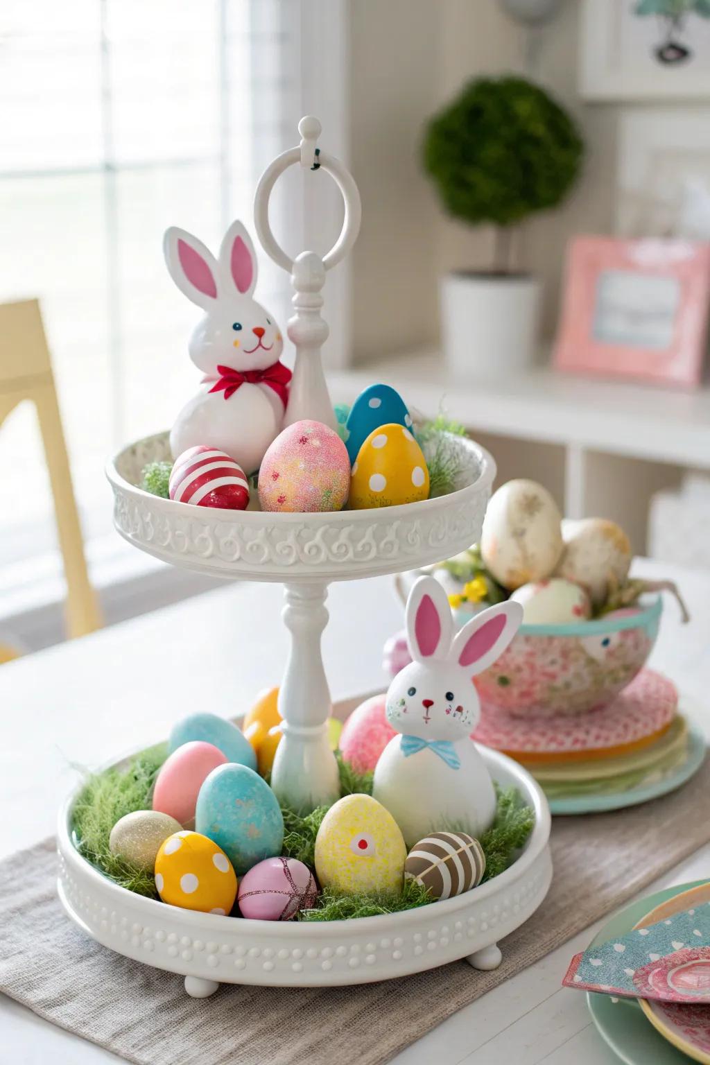 An Easter-themed display overflowing with joy and color.