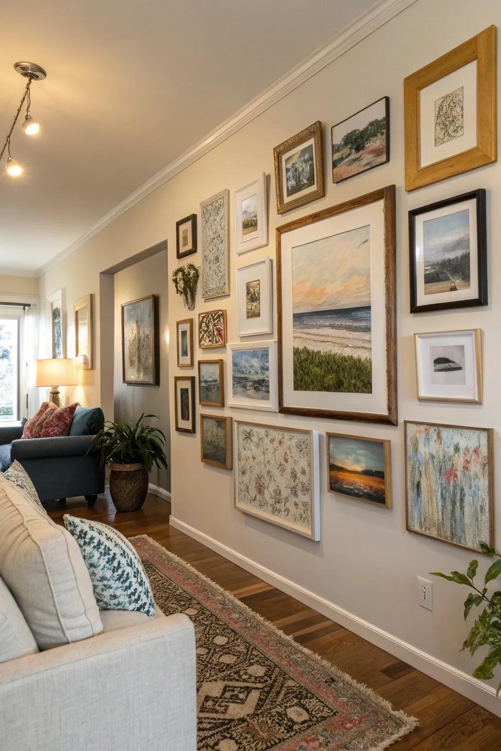 Artistic elements imparting character to the living space.