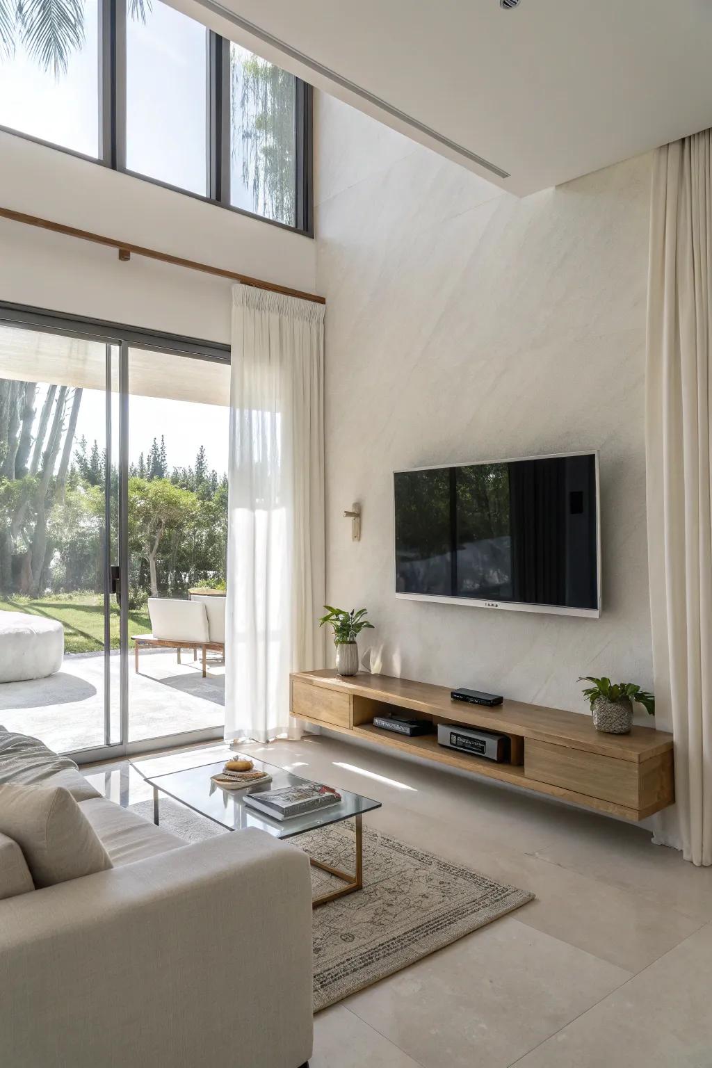 Opt for simplicity with a minimalist, frame-free TV design.