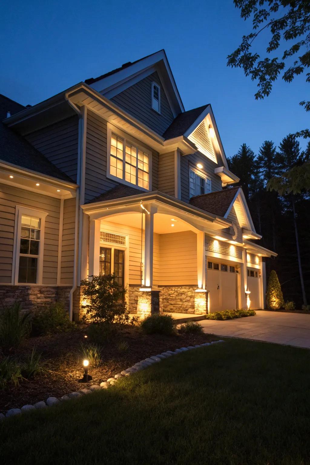 A blend of illumination temperatures results in a vibrant lighting effect.