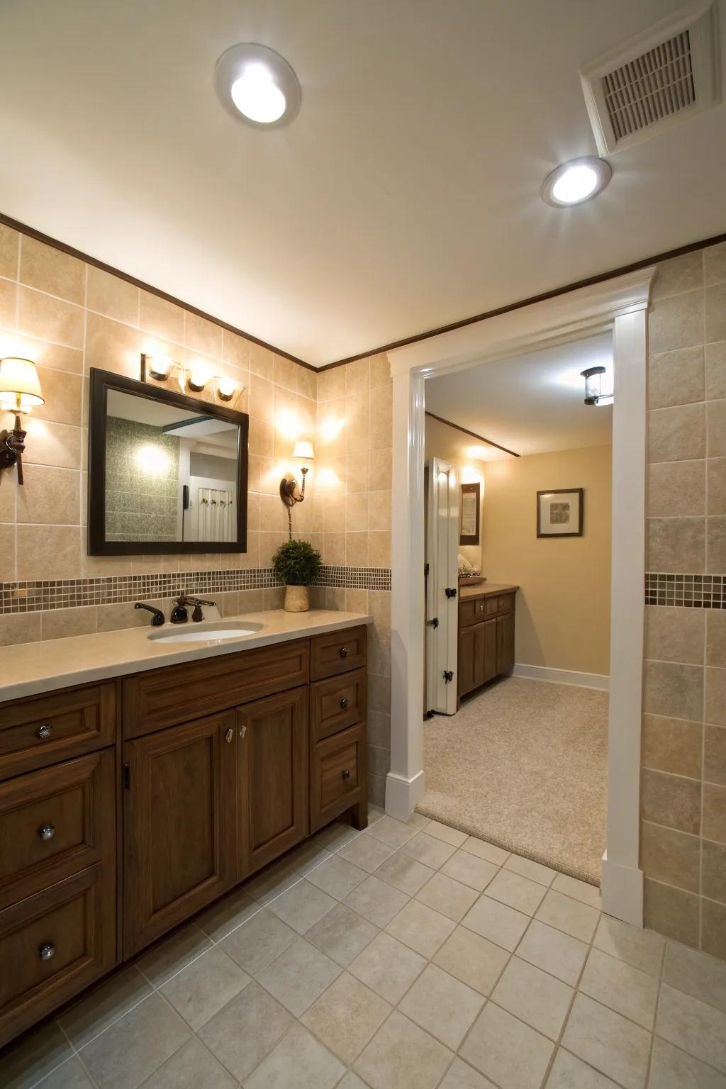 Brighten the room with layered lighting.