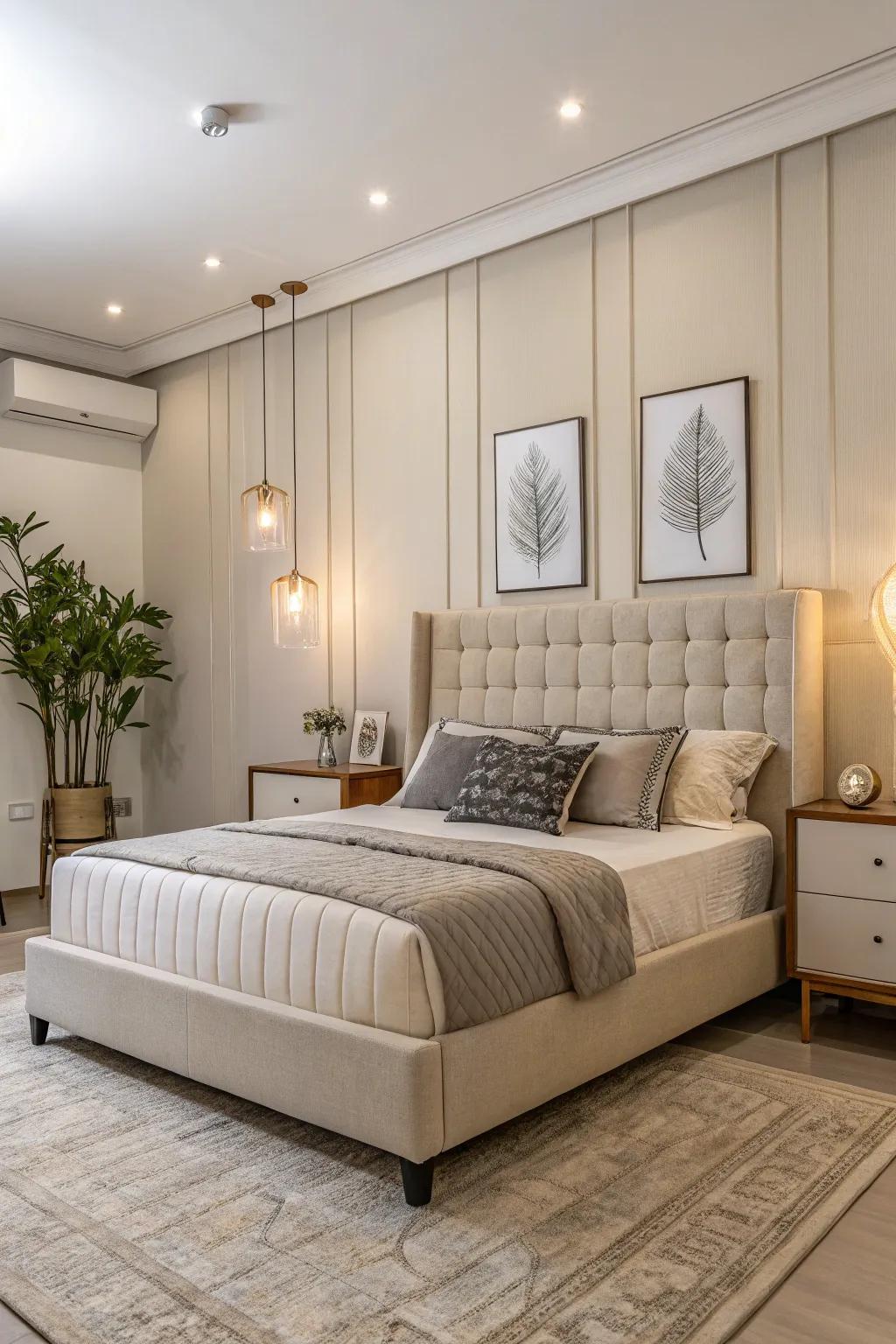 A simple padded frame provides a smooth, elegant appearance.