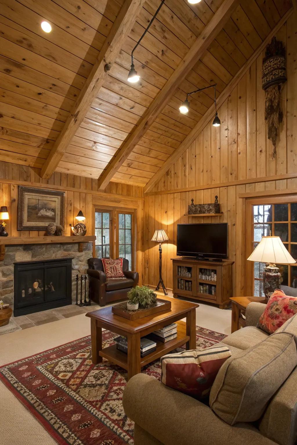 Timber slatting adds farmhouse charm and warmth.