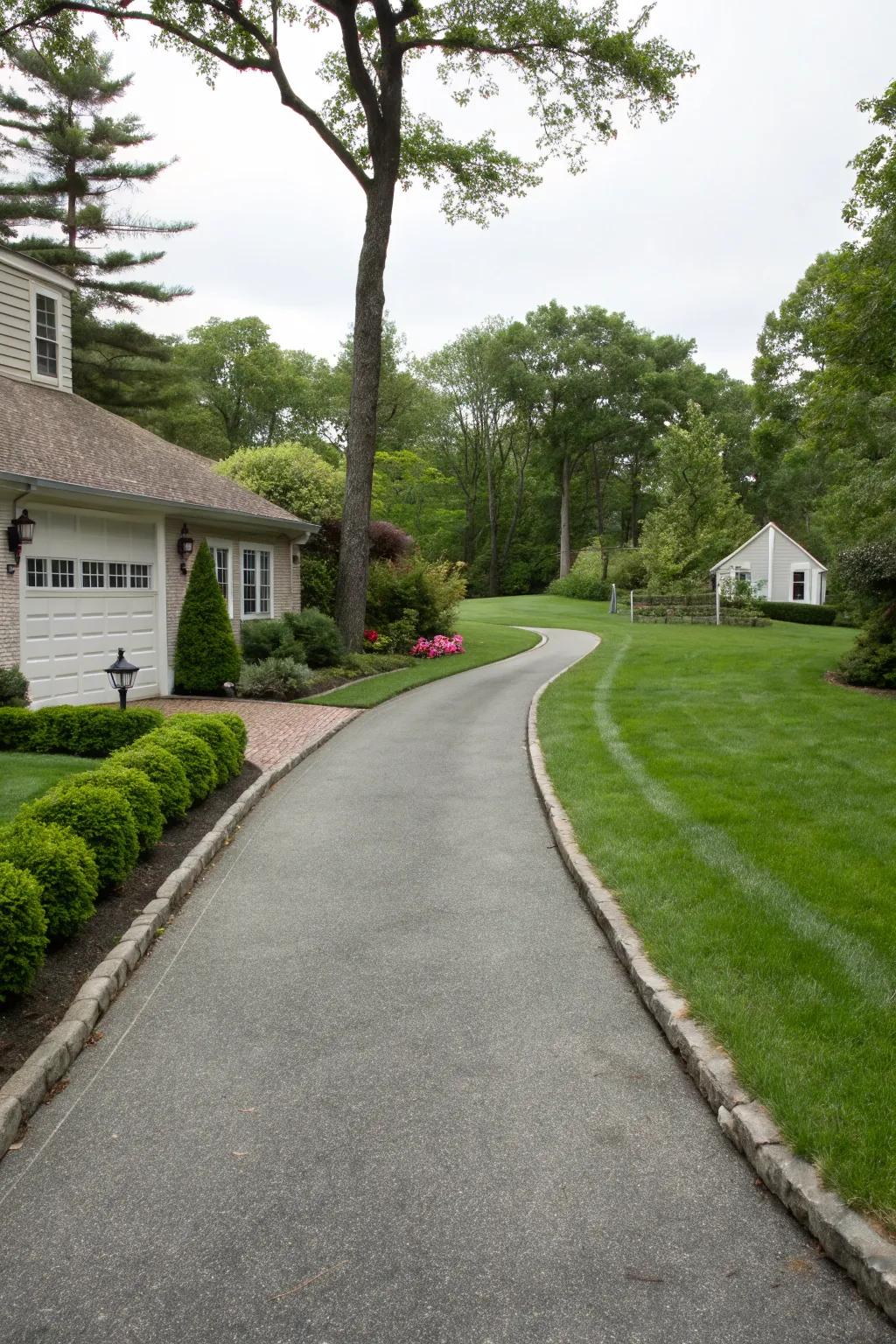 Functional borders enhance the structure and aesthetics of a driveway.