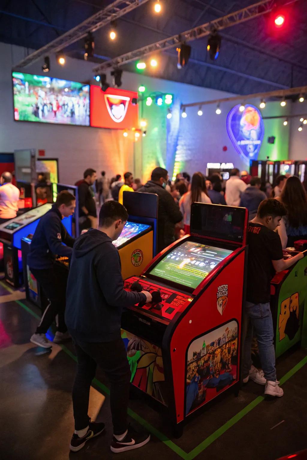 A gaming tournament injects excitement into the party.