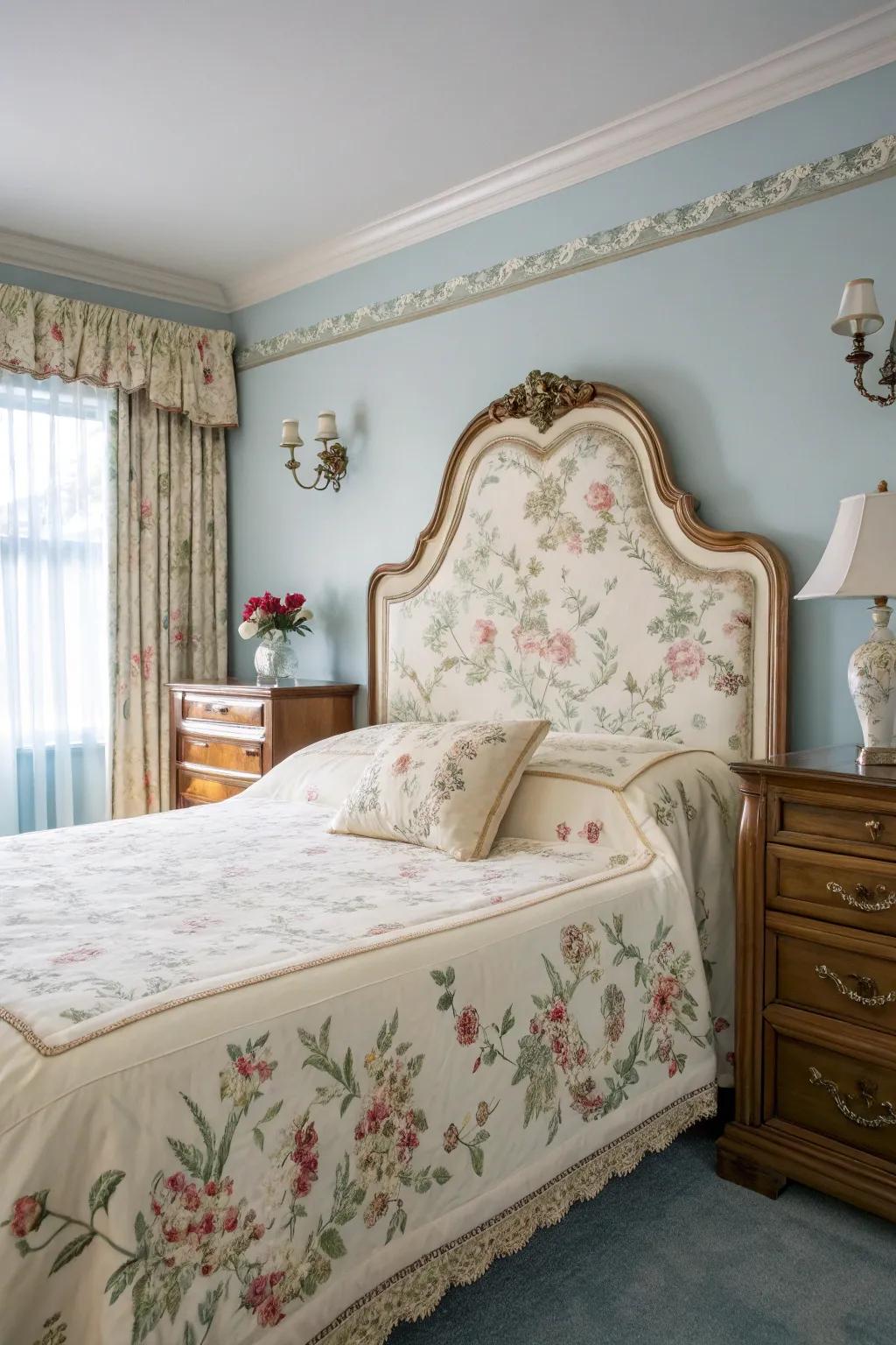Floral motifs elicit a sense of nostalgia and charm.
