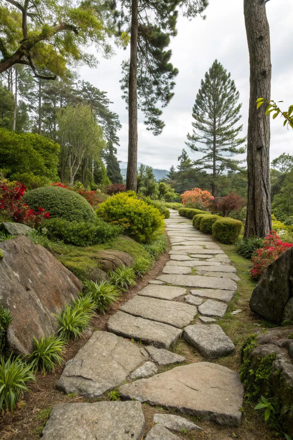 Innate stone routes offer organic sophistication and ageless charm.