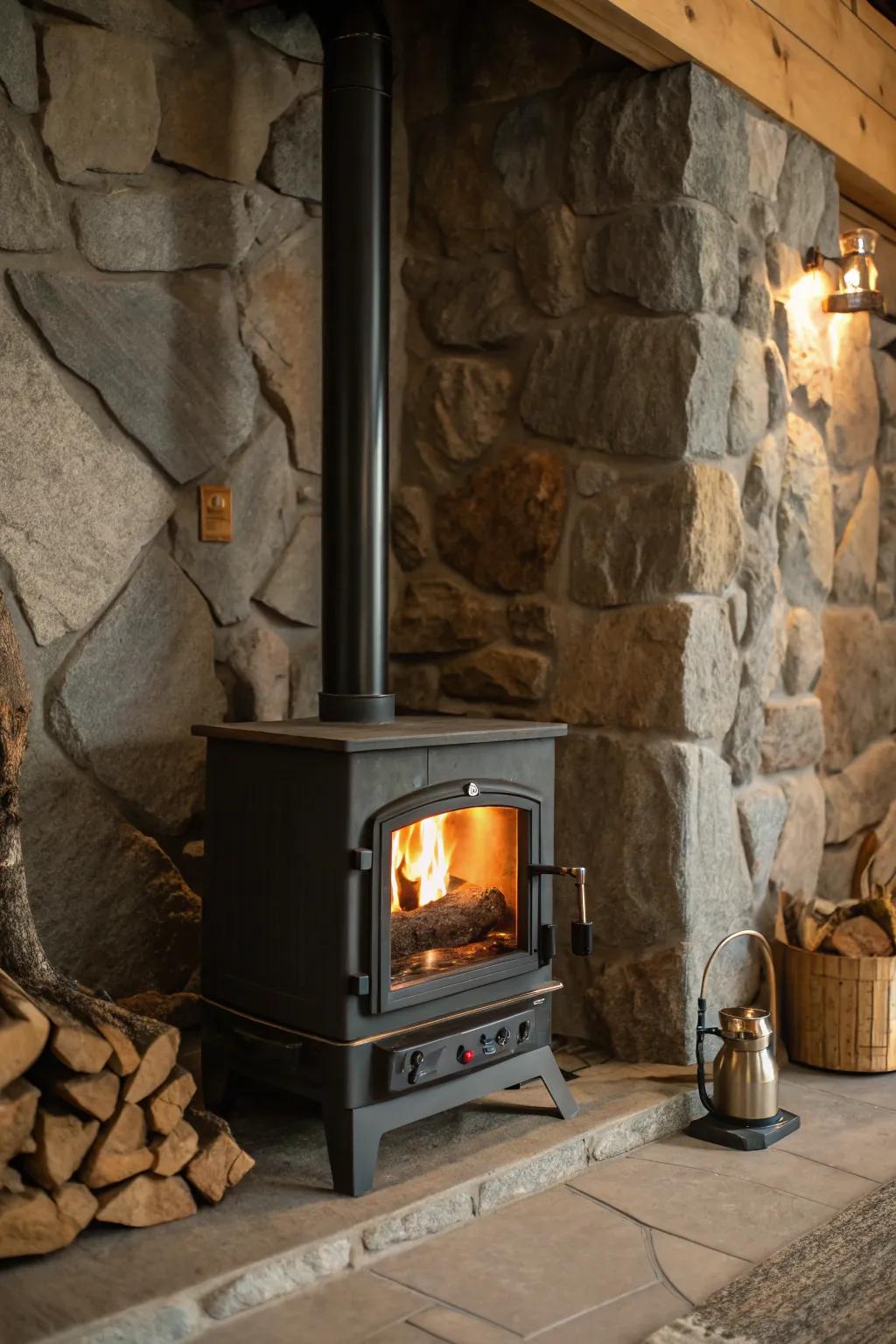 Inherent rock walls offer timeless charm and texture.
