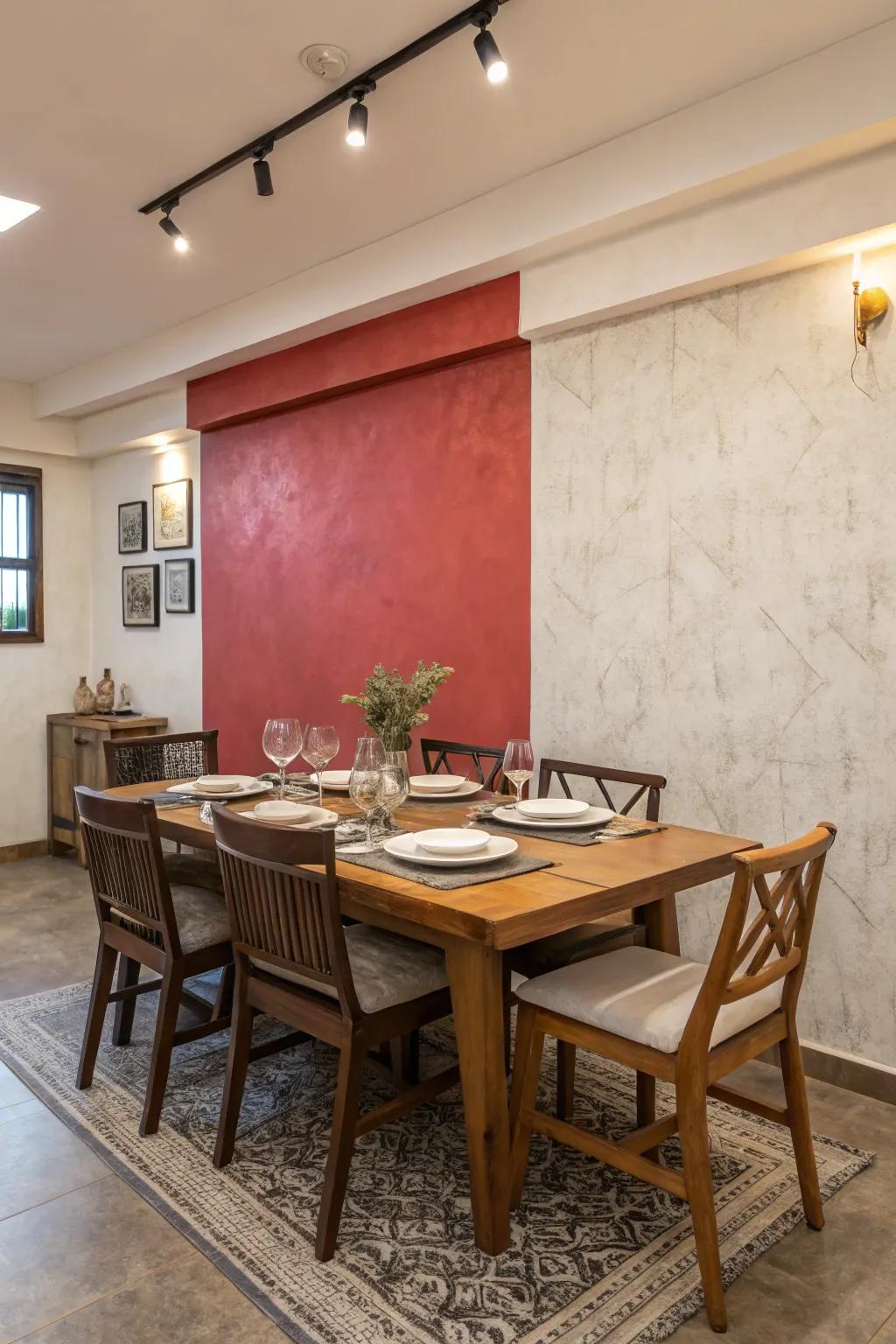 Half-painted walls offer a modern twist on traditional decor.