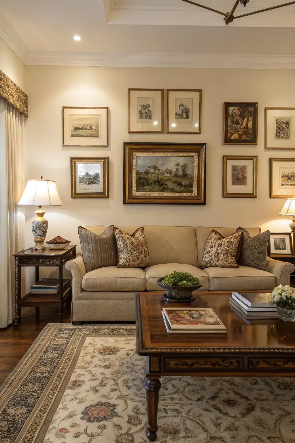 Framed art introduces timeless sophistication to any setting.