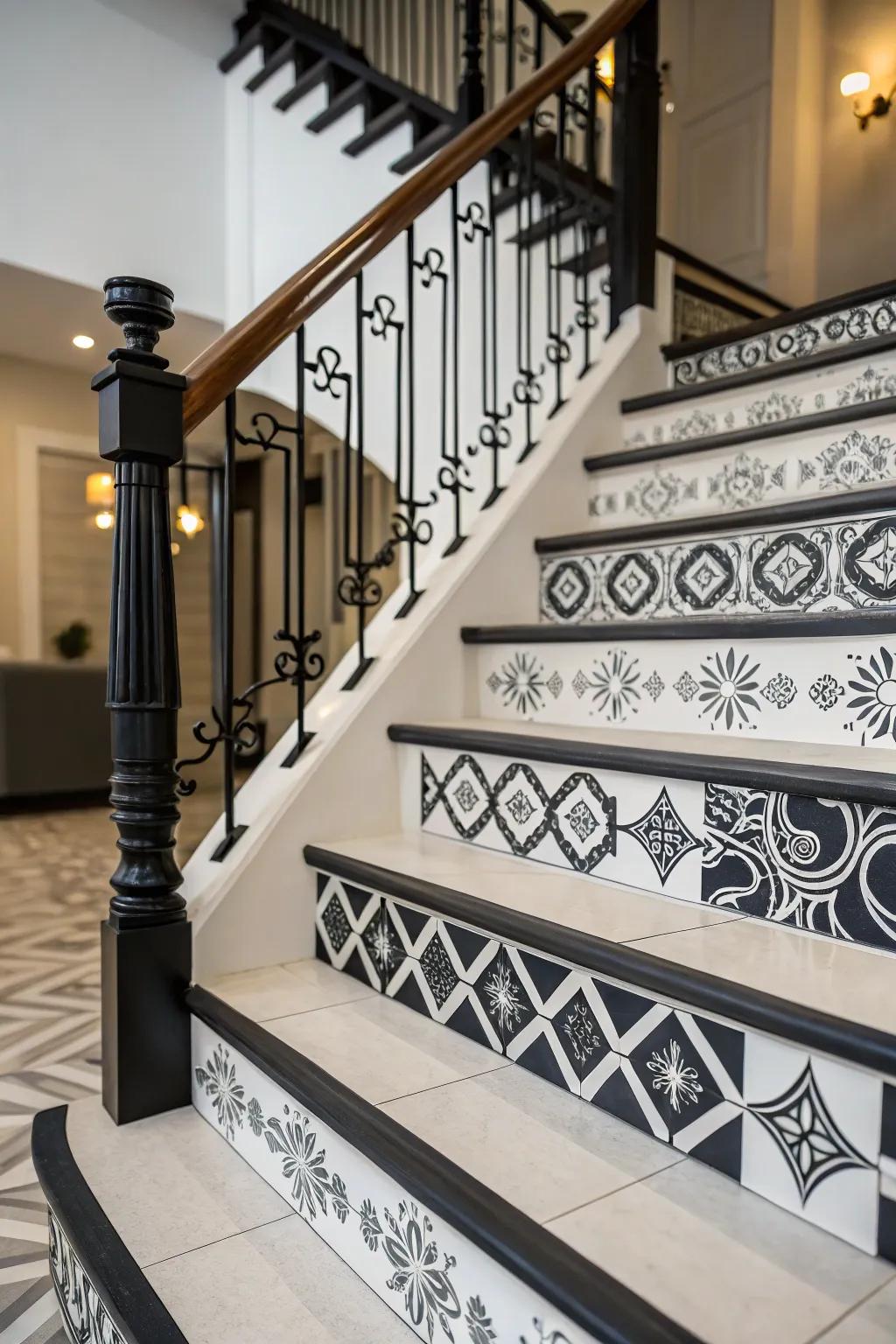 A chic consistent tone palette gives this stairway a modern, refined aesthetic.