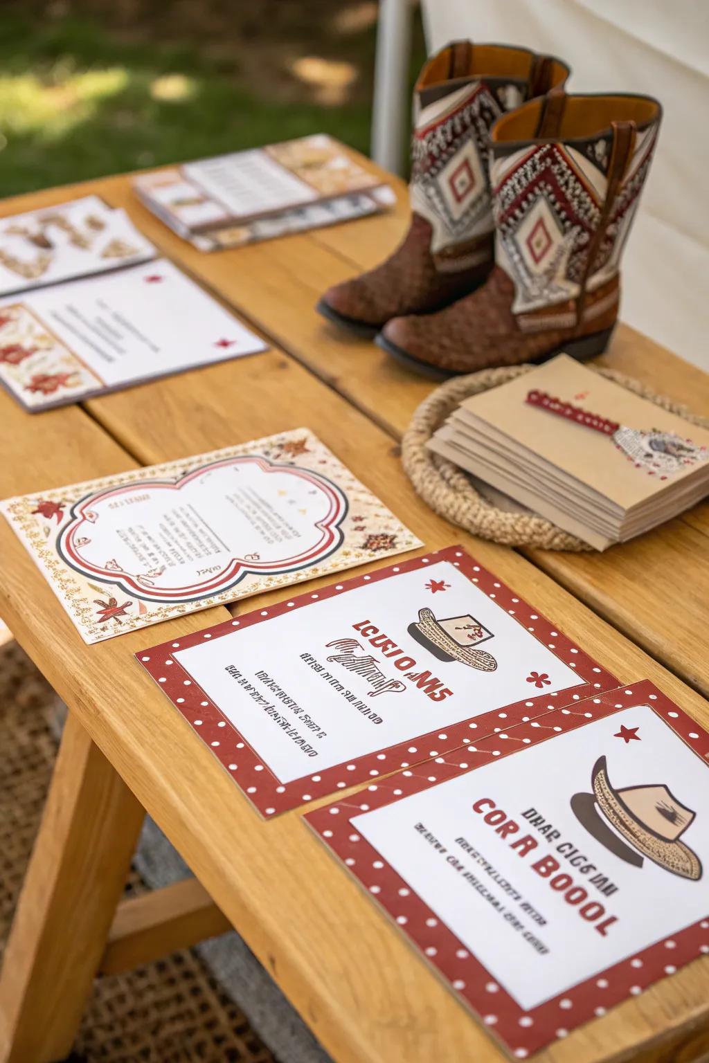 Western style invites set the stage for a fun celebration.