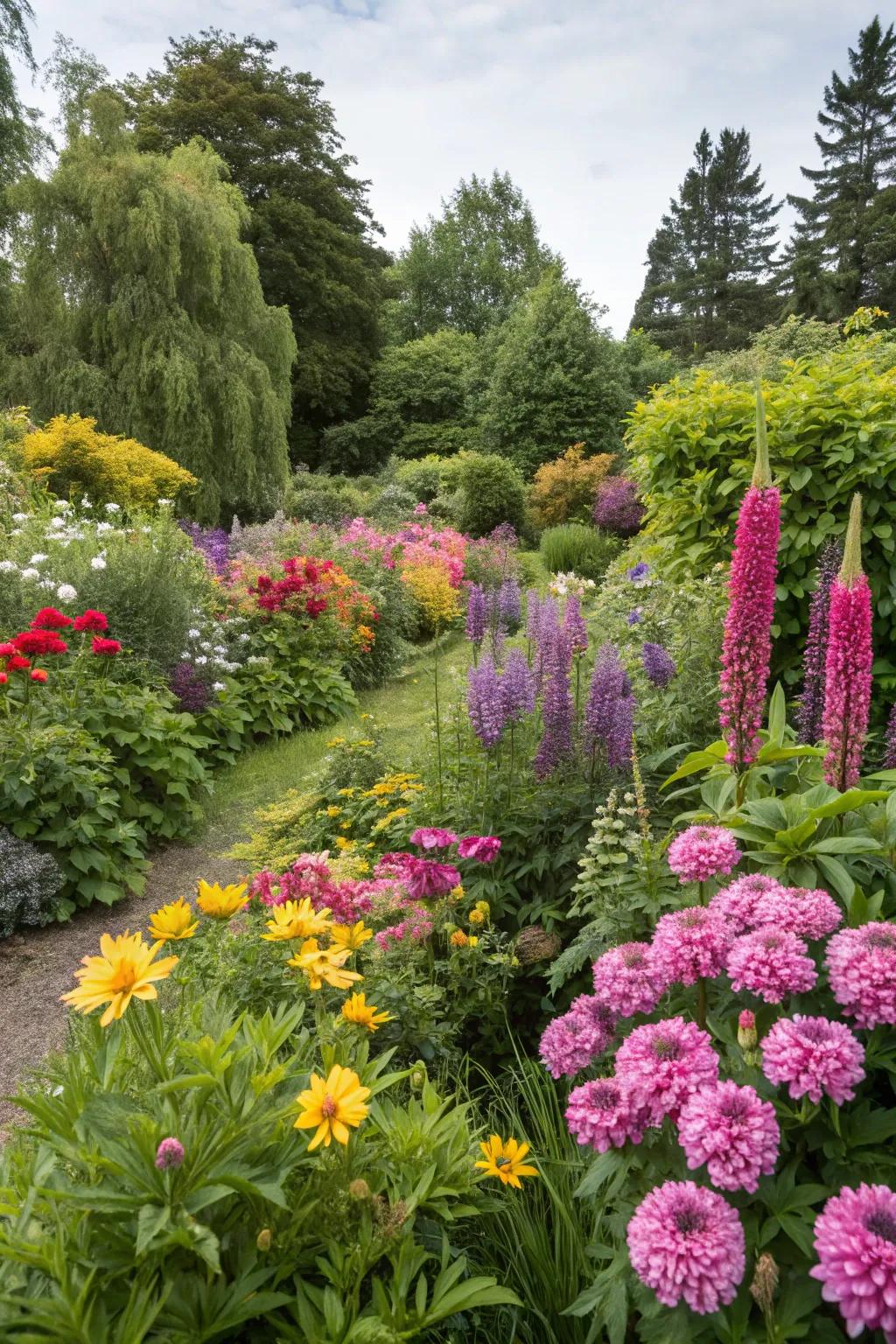 A garden brimming with vibrant plants radiates joy and energy.