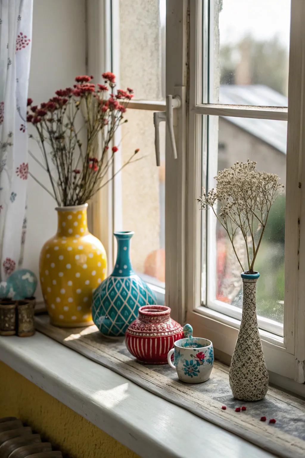 Impart character to your windows with chic decorative objects.