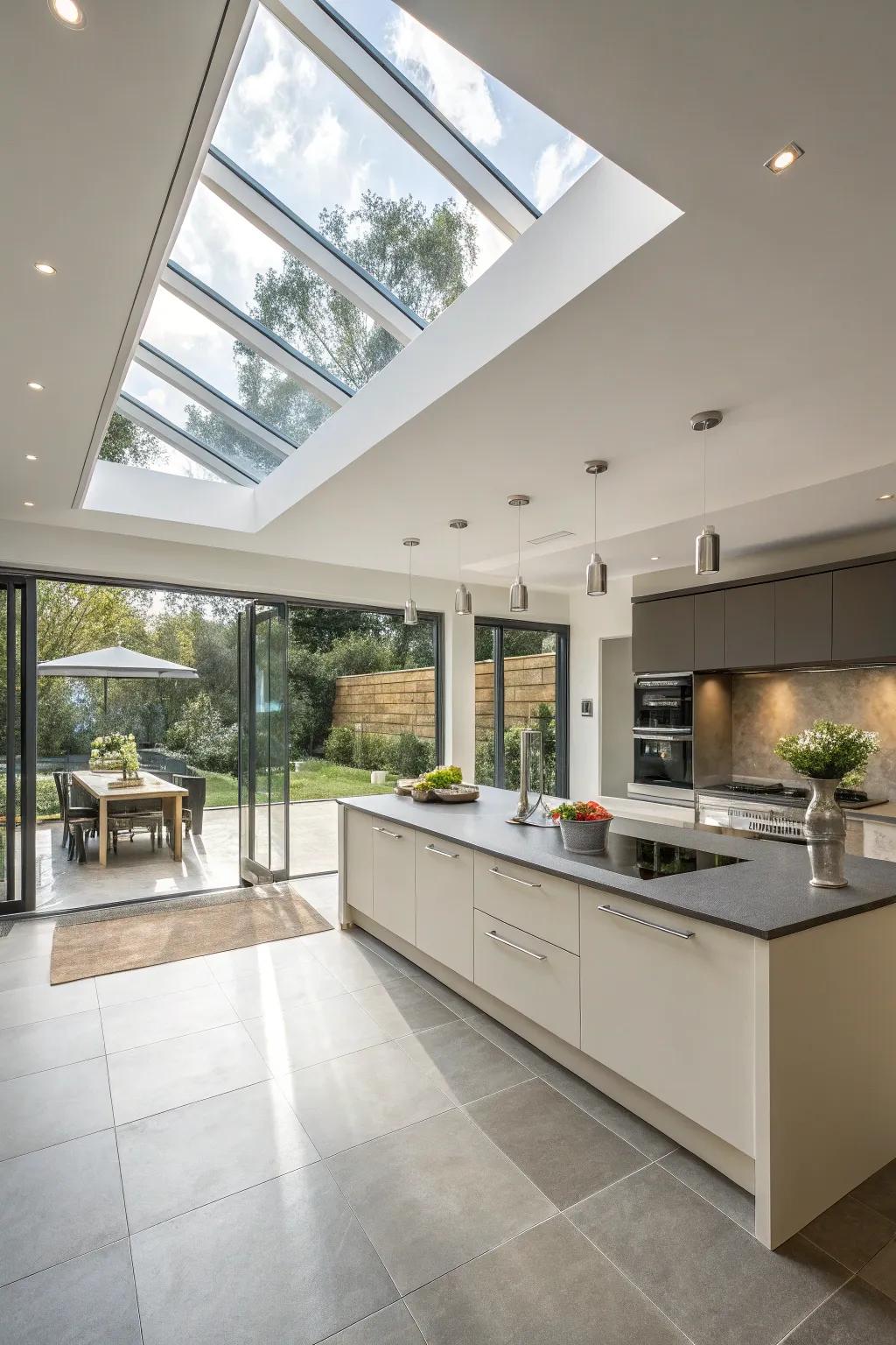 Overhead windows introduce abundant light to any setting.