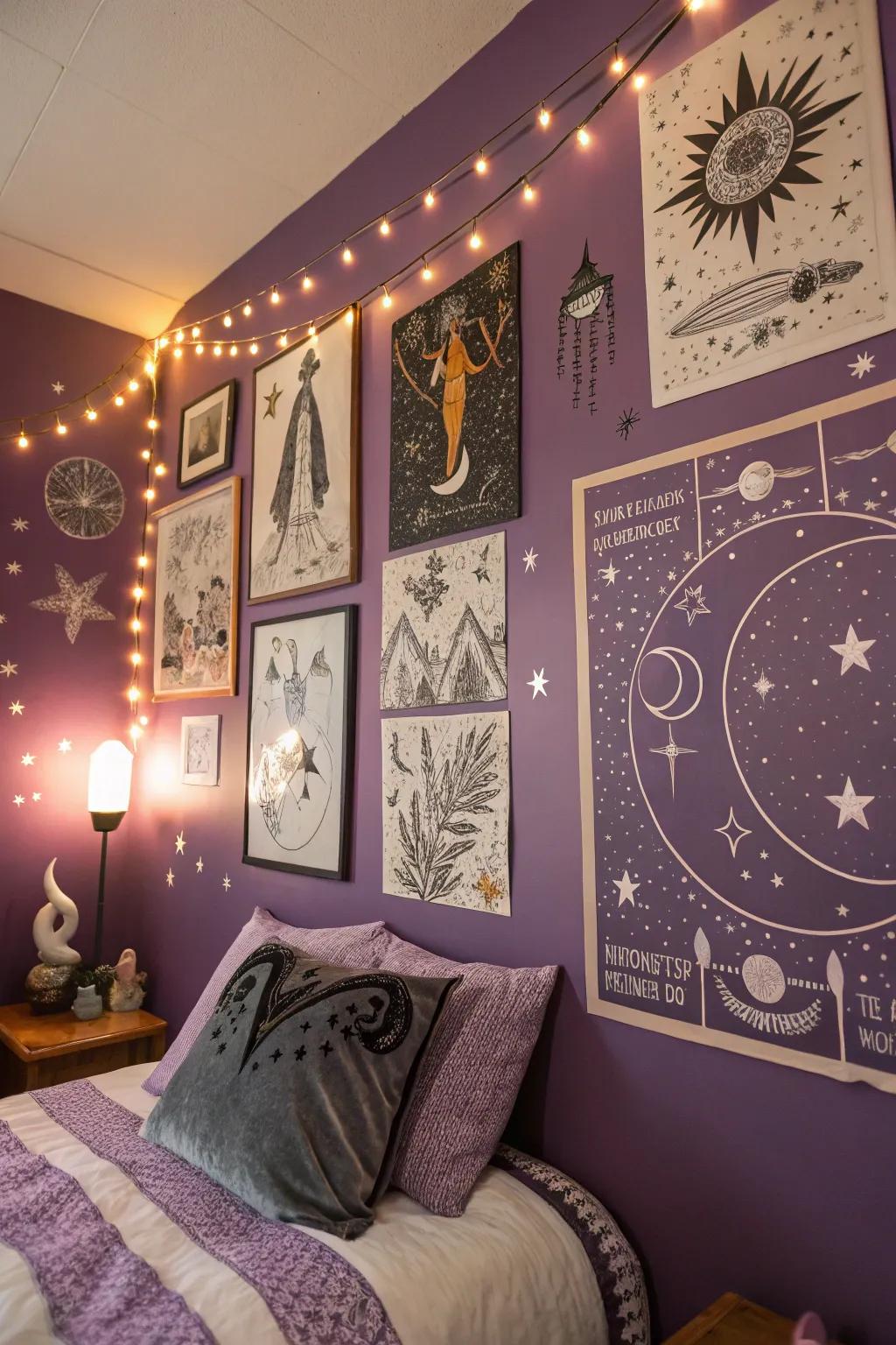 Mystic artwork transforms walls into a canvas of enchantment.
