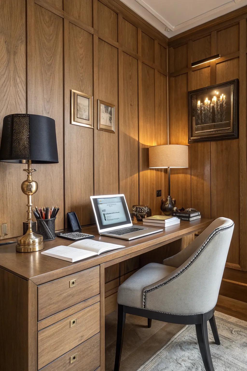 Timber cladding introduces sophistication to personal offices.