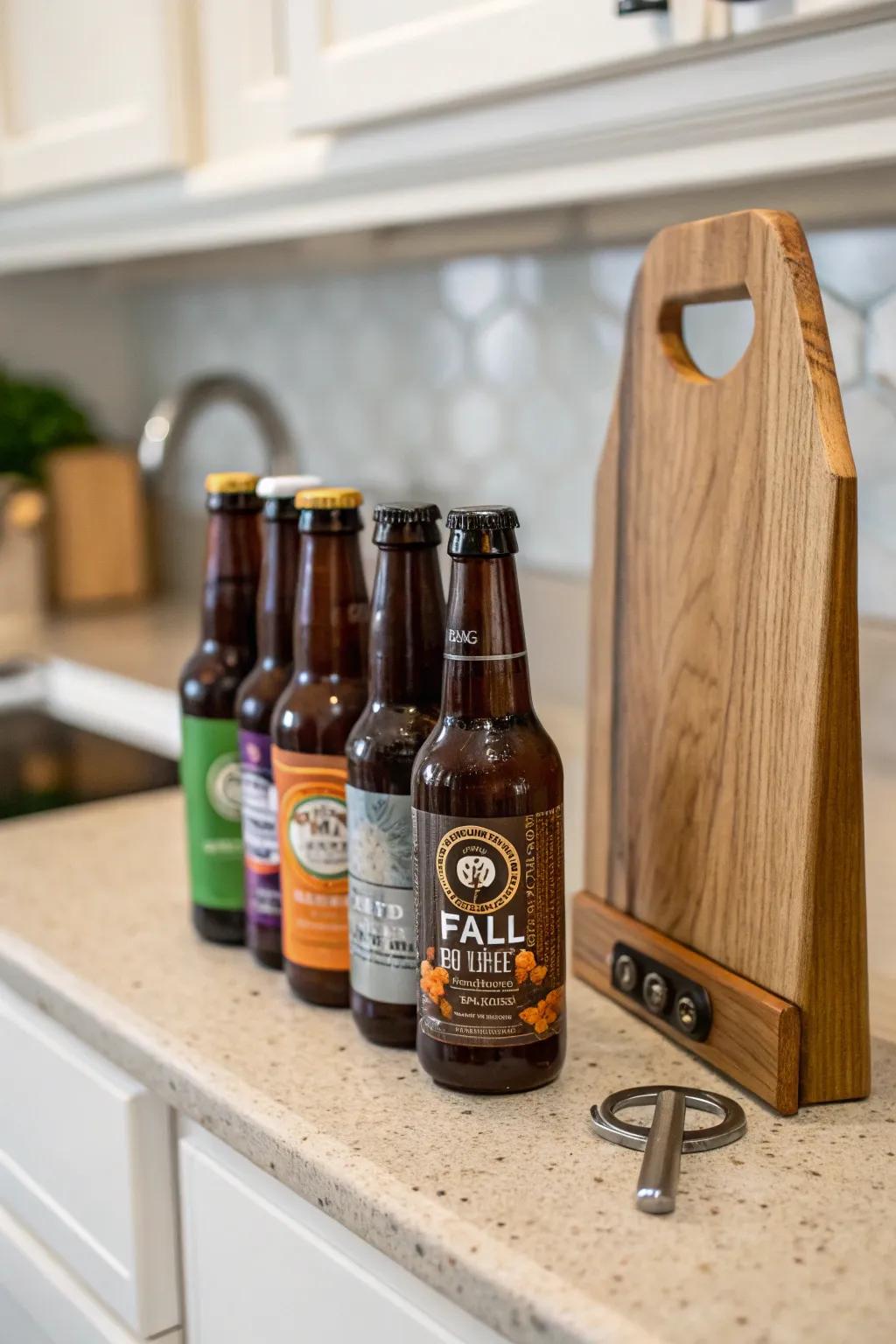 Timber cork poppers are both utilitarian and stylish.