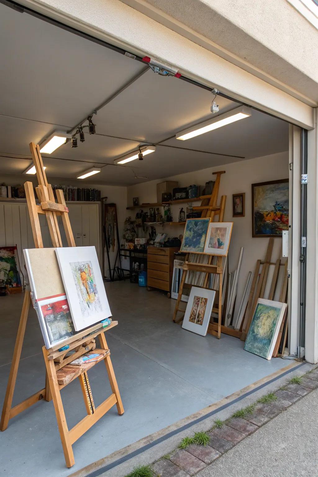 Unleash your artistic side in a transformed creative haven.