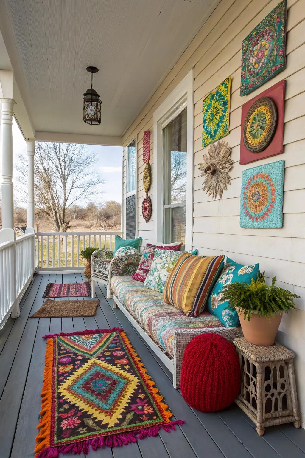 Stylistic components injecting individuality into the porch environment.