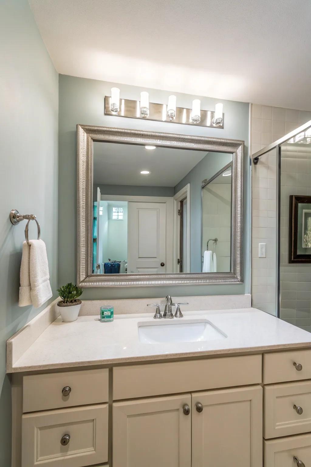 Substantial mirrors are capable of reshaping and augmenting the perception of area.