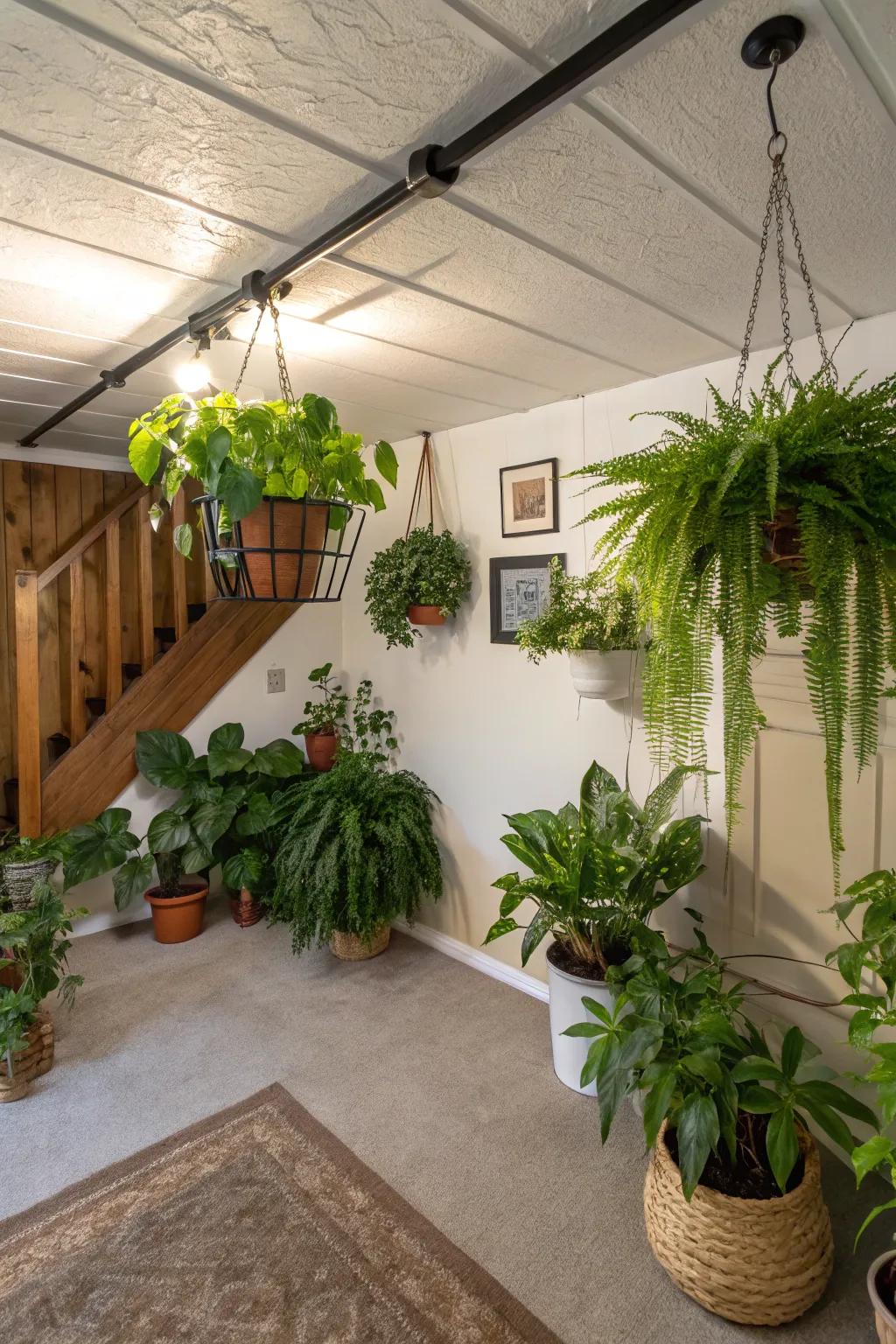 Your basement can be filled with plants and a hint of nature.