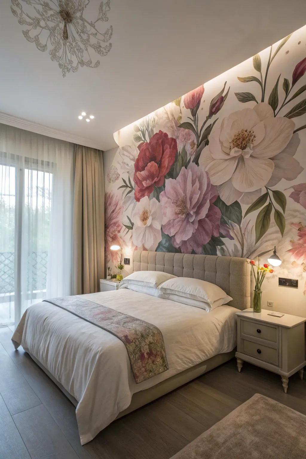 Embrace romance with botanical beauty murals.