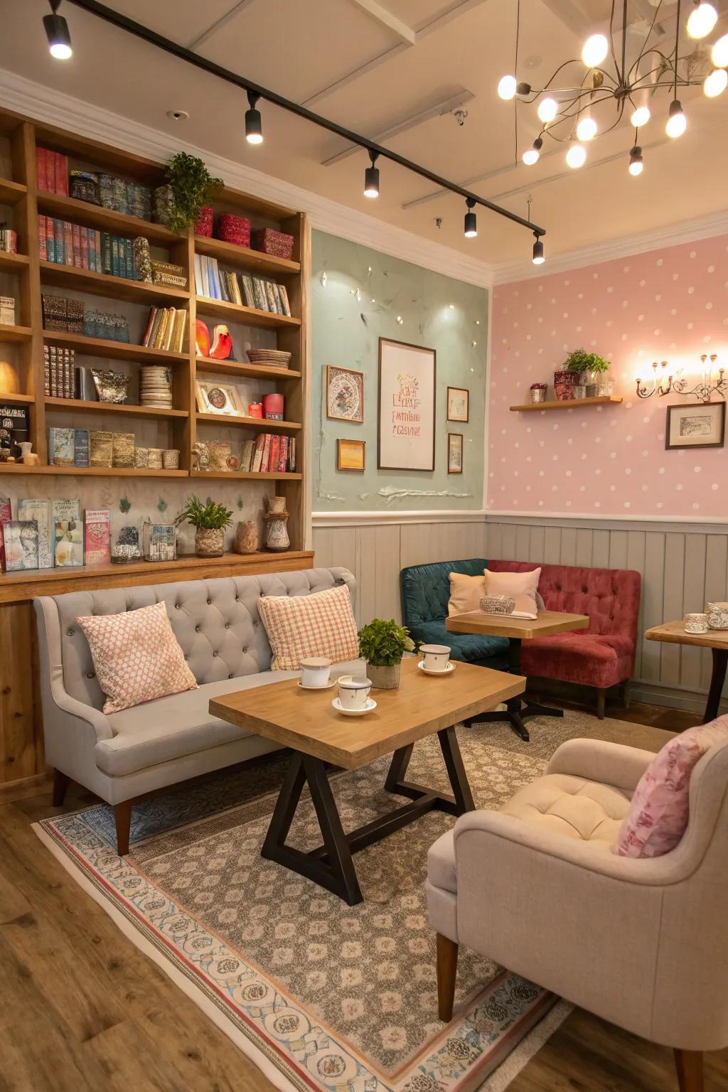 A stylish coffee spot is suitable for coffee breaks.