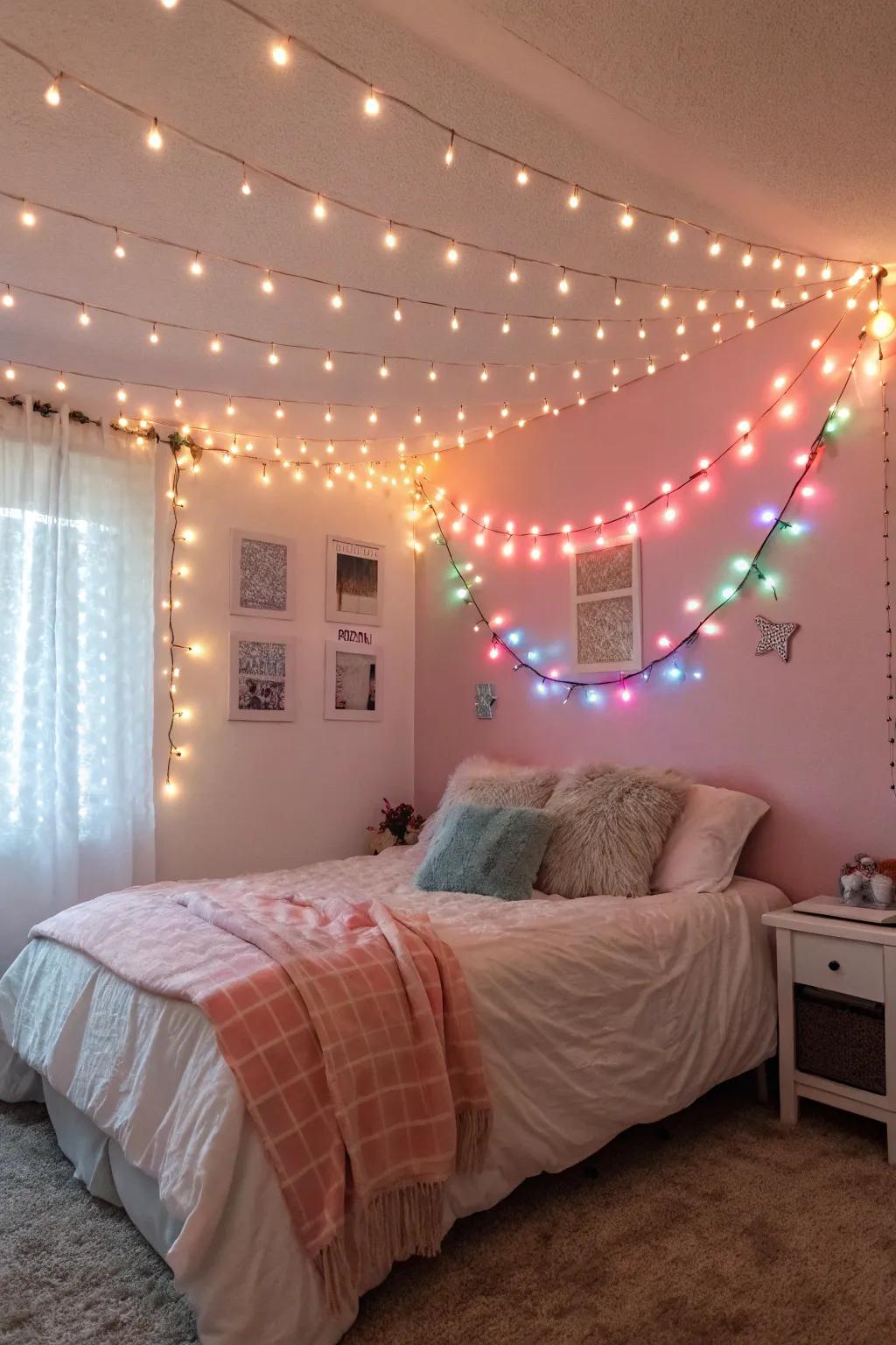 Incorporate a burst of color with assorted twinkle lights.