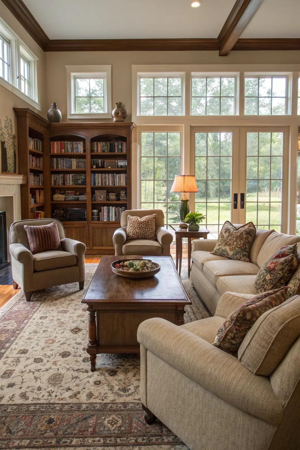 A practical living space configuration designed for comfort and utility.