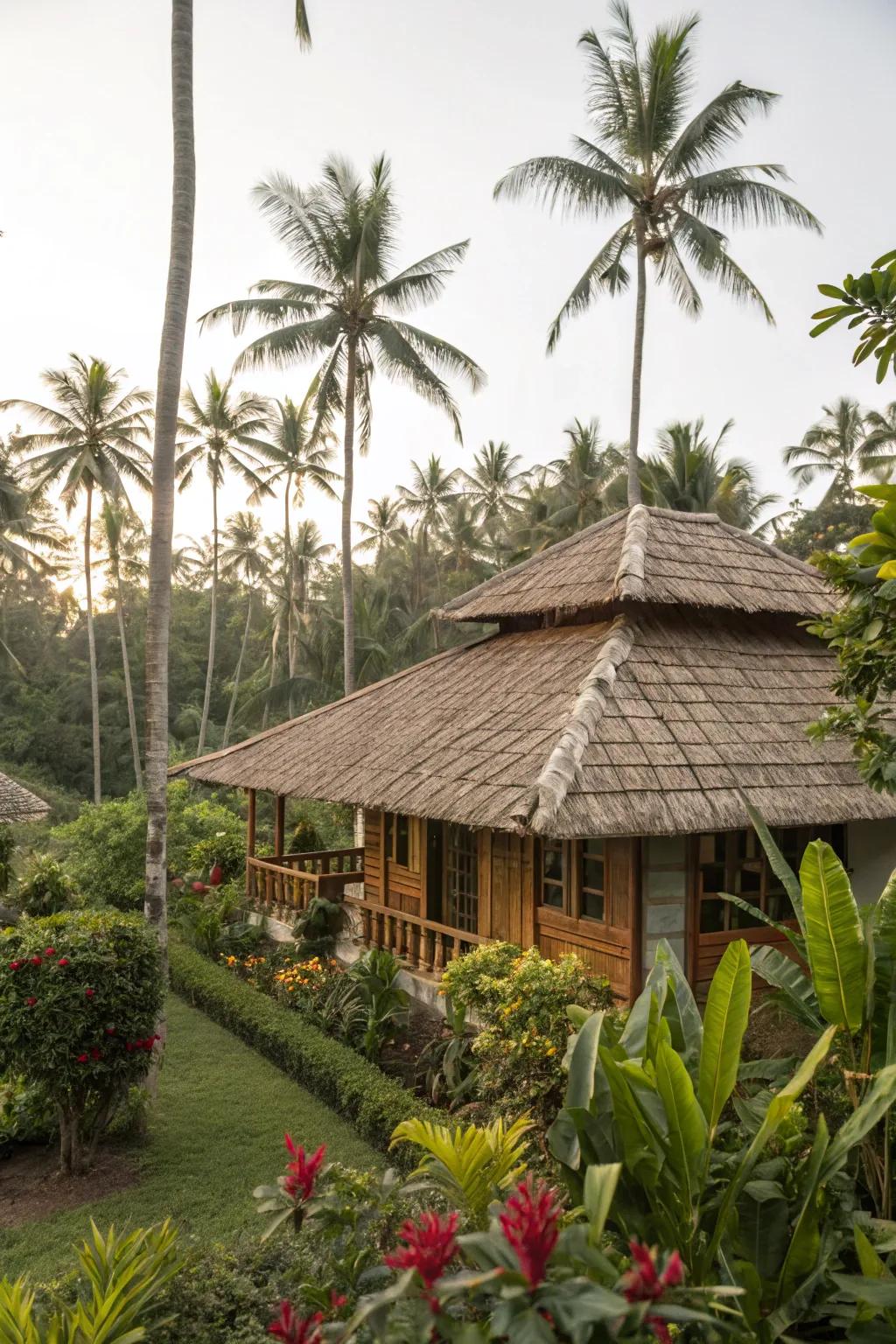 Opting for bamboo roofs represents a sustainable decision, perfectly suited for tropical environments.