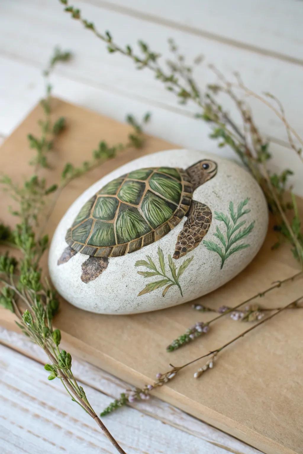 Embrace the allure of the natural world with this turtle shell-inspired stone art. Perfect for imbuing a hint of organic elegance into your dwelling.