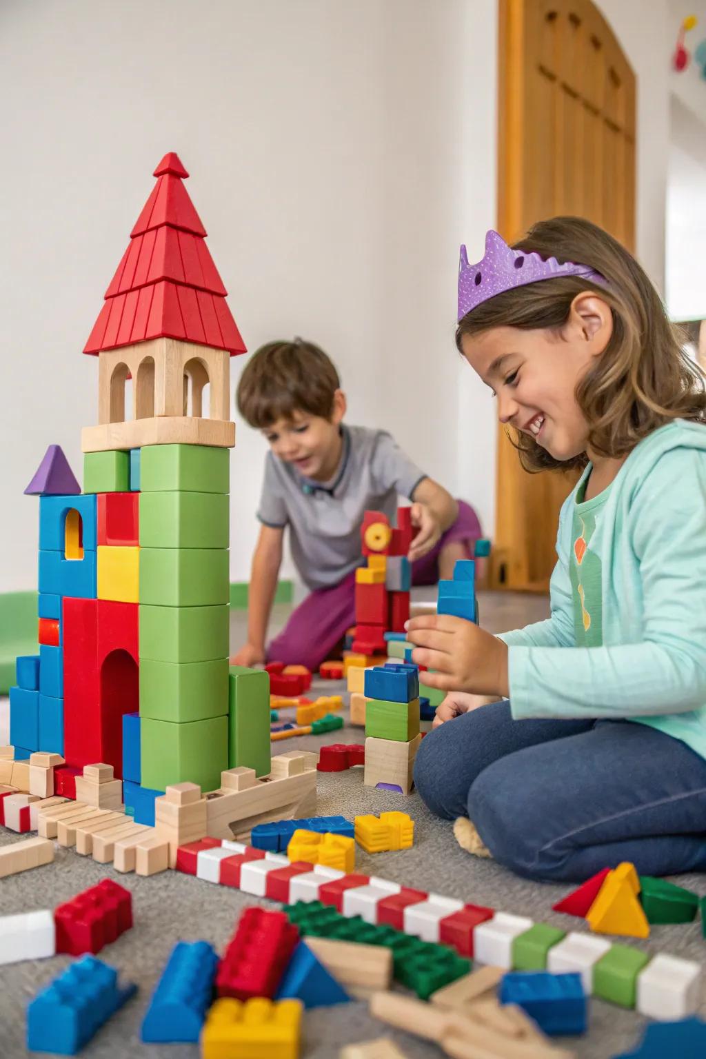 Blocks serving as a scene for storytelling.