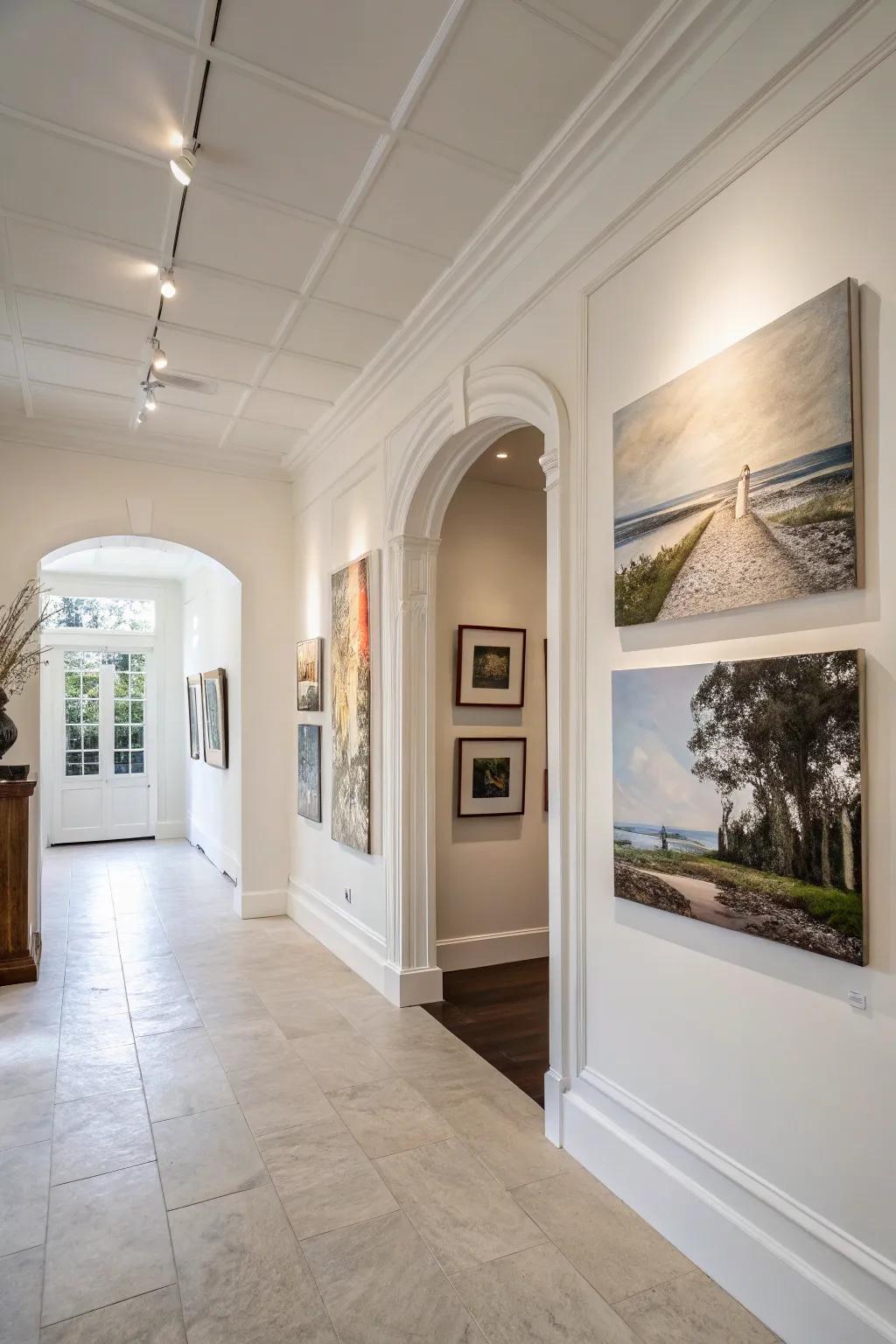 An adherence to minimalism enables each individual piece of art to radiate on its own merit.
