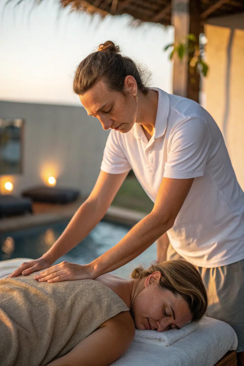 Utilize your core strength for an effective and comfortable massage.