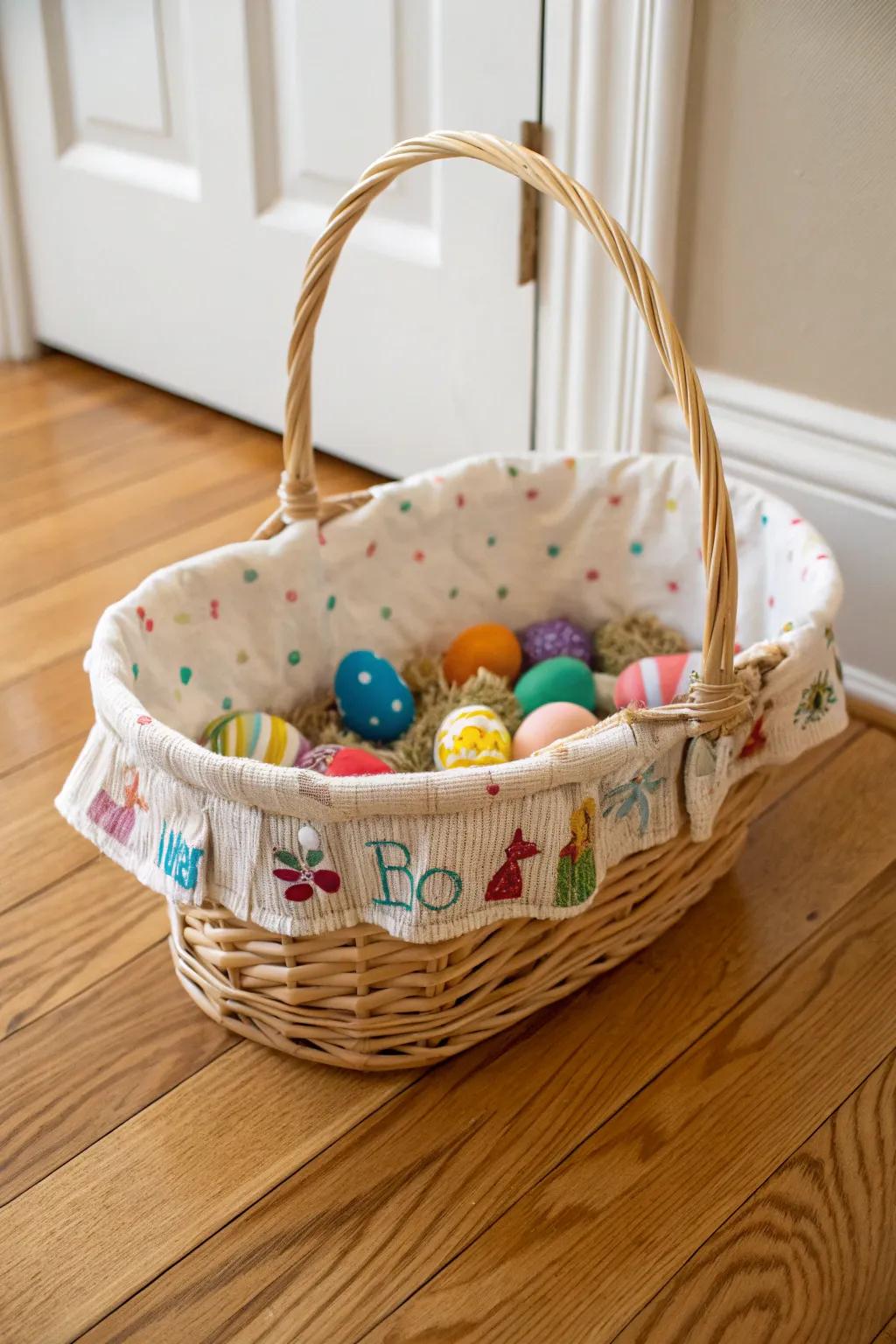 A unique bespoke liner renders this Easter basket memorable.