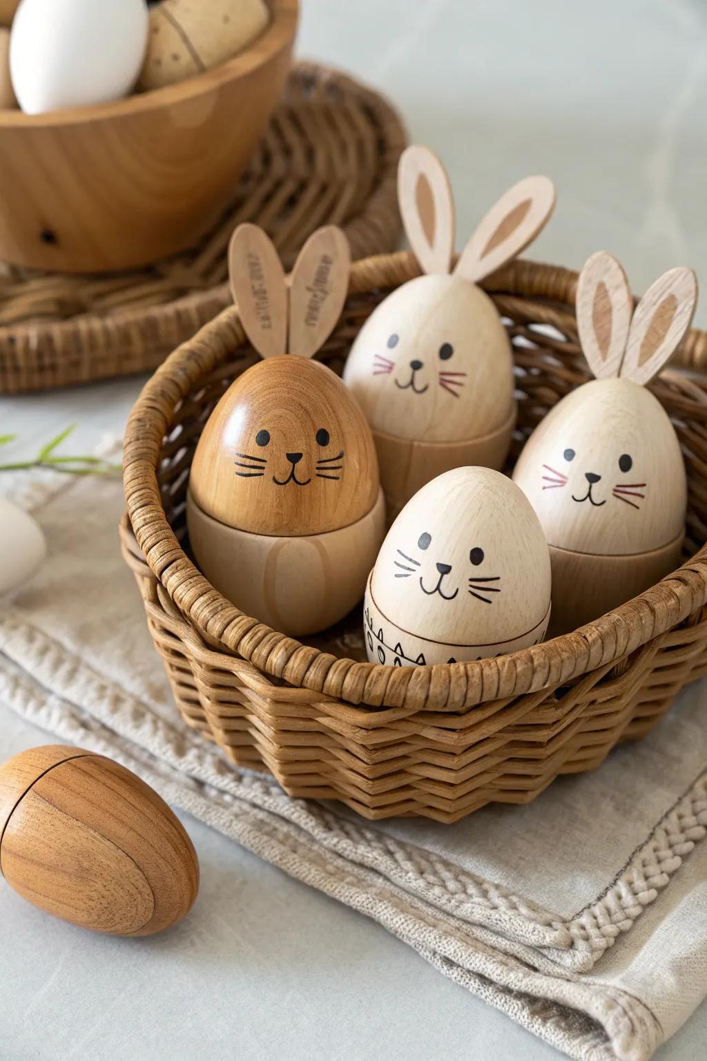 Hardwood toys that combine sustainability with Easter charm.