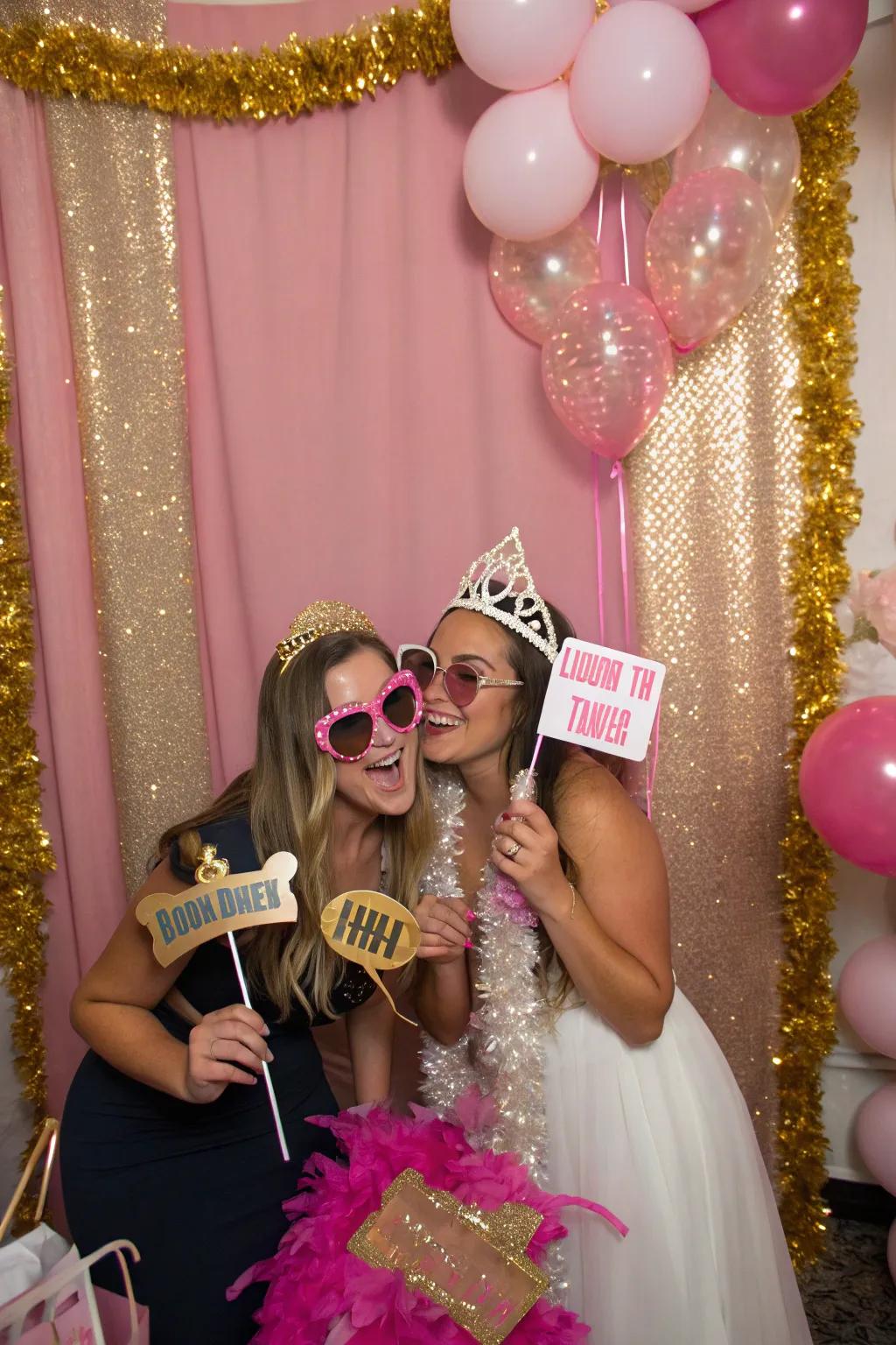 A cheerful snapshot area complete with theme-related accessories and backdrop.