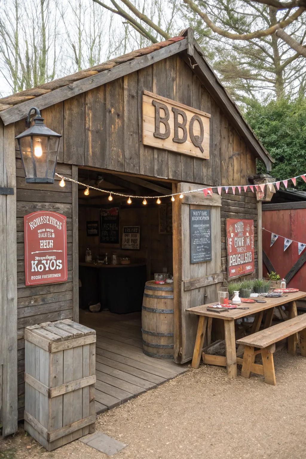 Charming classic vibes with a retro BBQ gazebo.
