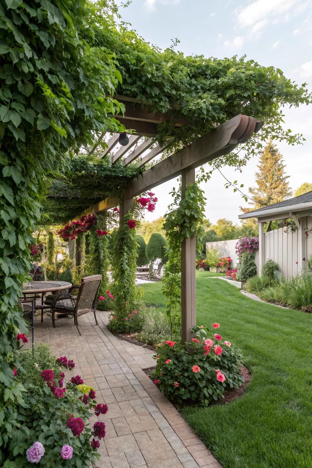 Overhangs provide shade and a charming architectural element.