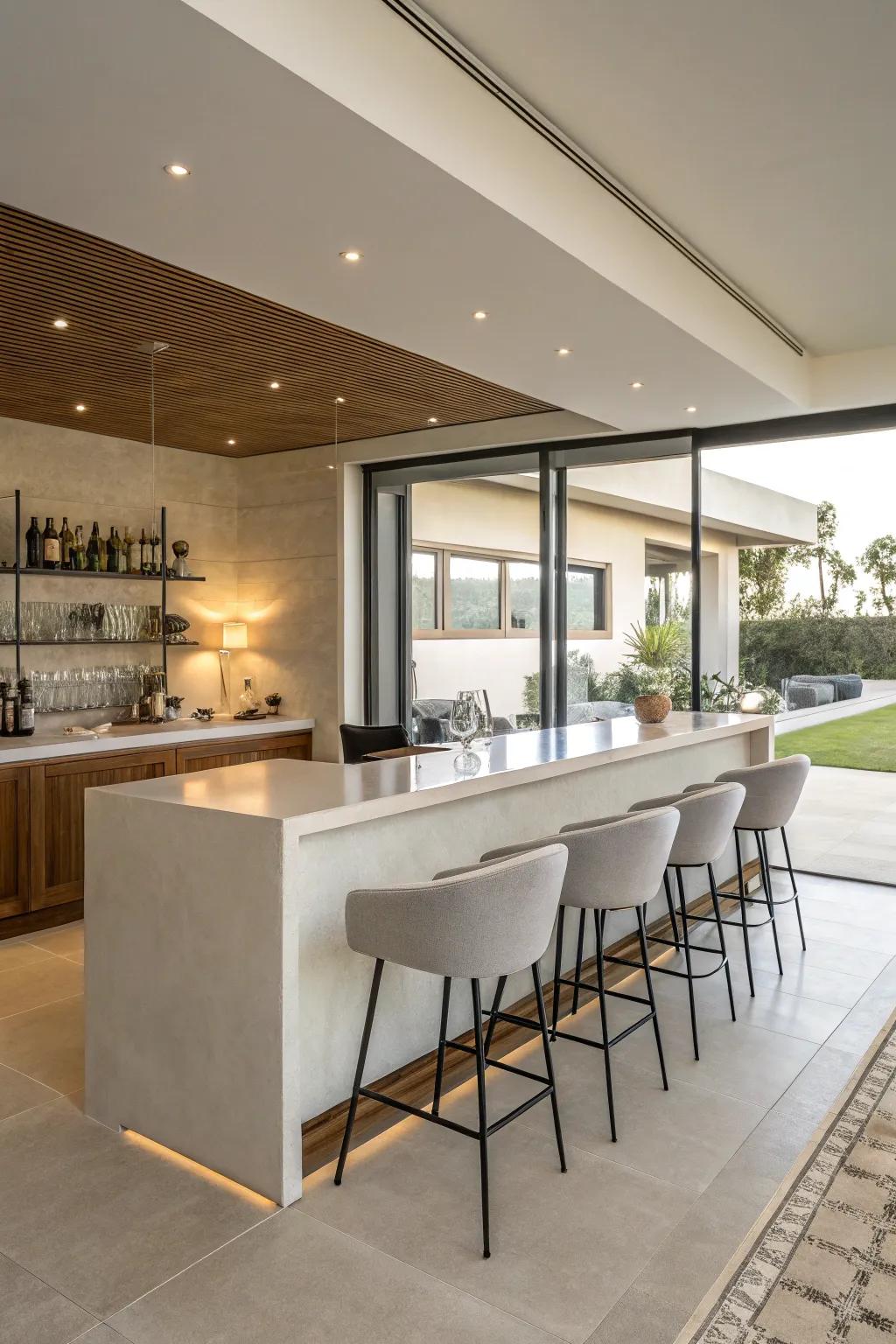 A streamlined aesthetic ensures your bar remains elegant and uncluttered.