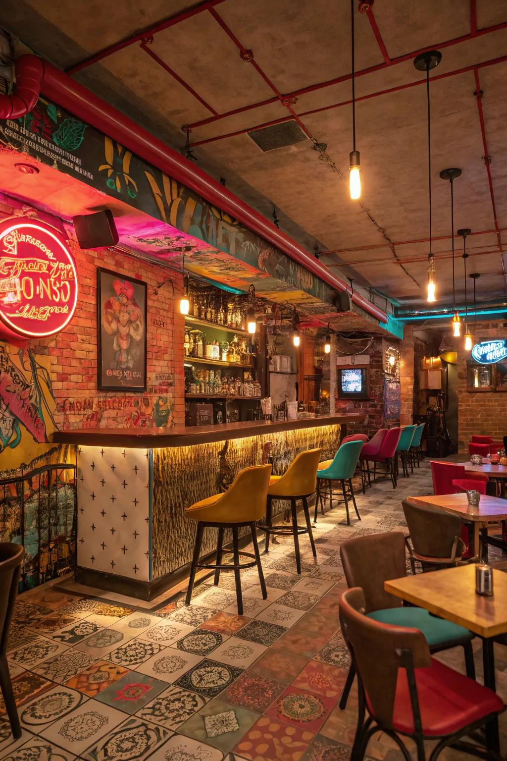 Vibrant colors add personality and vibrancy to your bar.