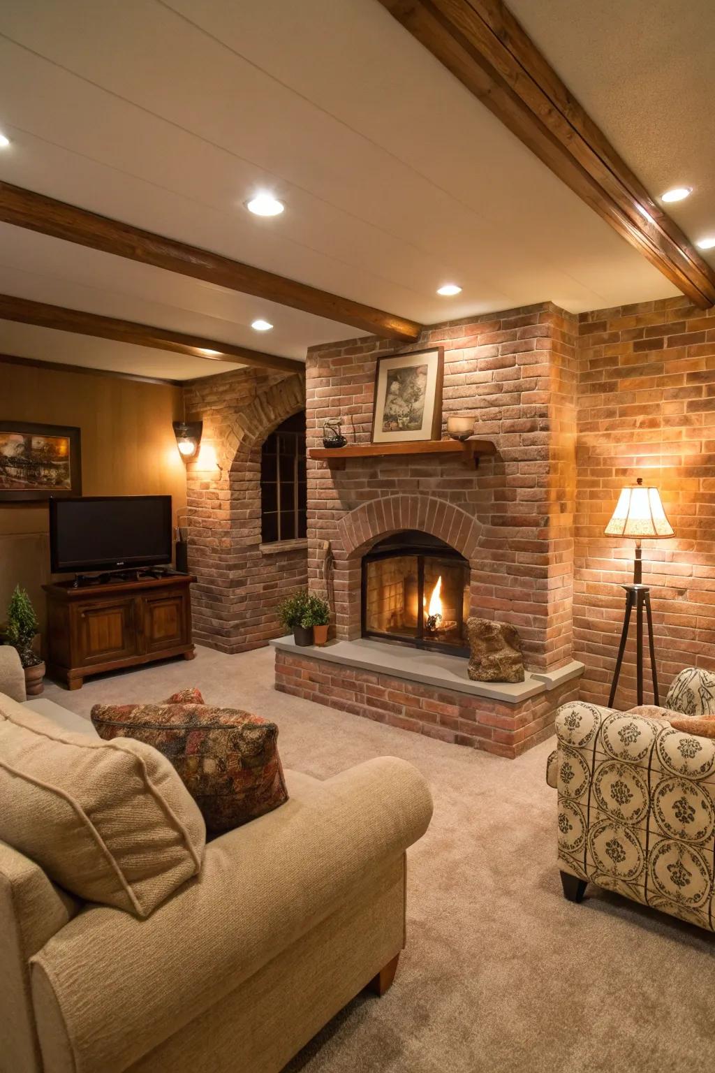 Brick embellishments add warmth and character.