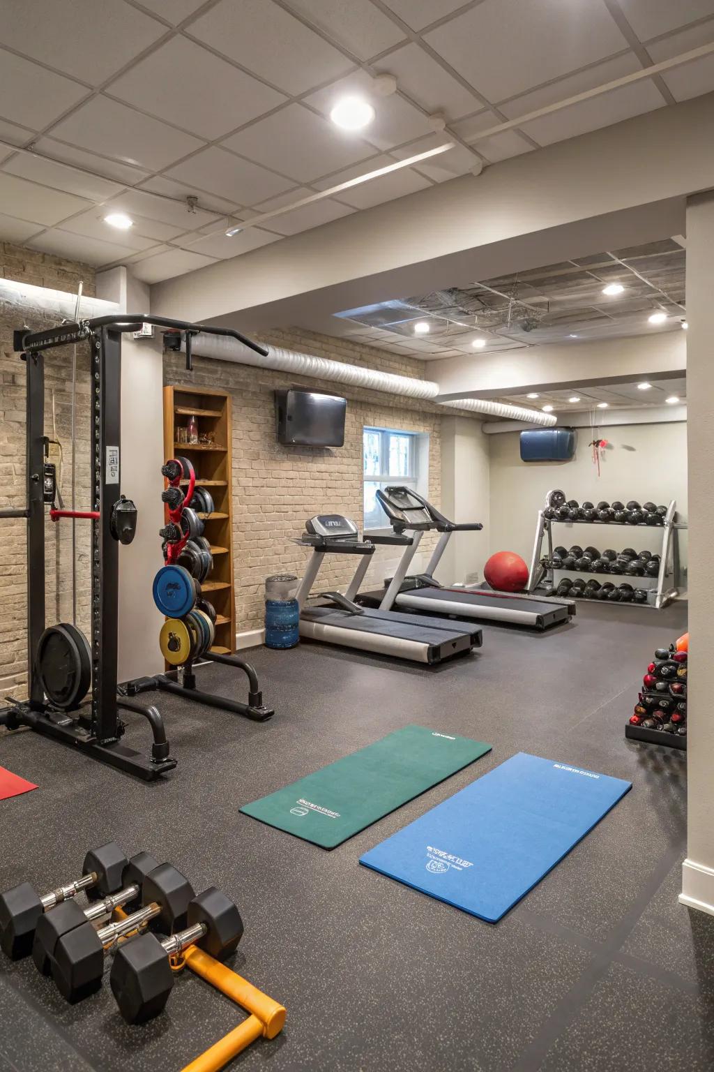 Dividing your gym into zones maximizes its usability.